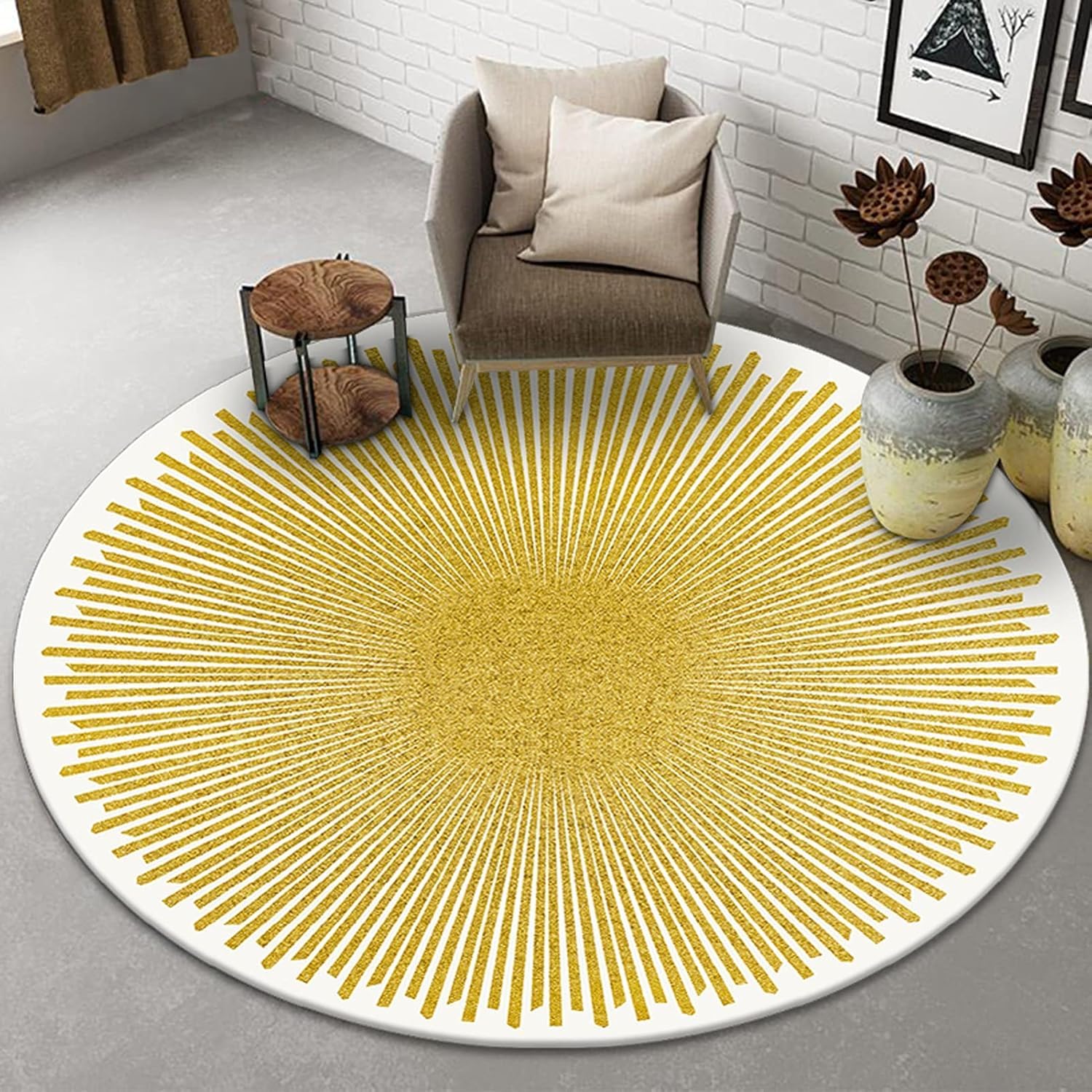 Tapis rond moderne pour réchauffer l'ambiance du salon et sublimer votre espace table basse