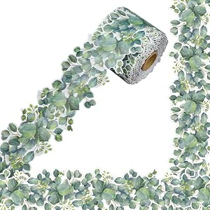 49-Foot Blue Eucalyptus Bulletin Board Border – Two-Sided Die-Cut Trim For Classroom, Party, Or Home Decor