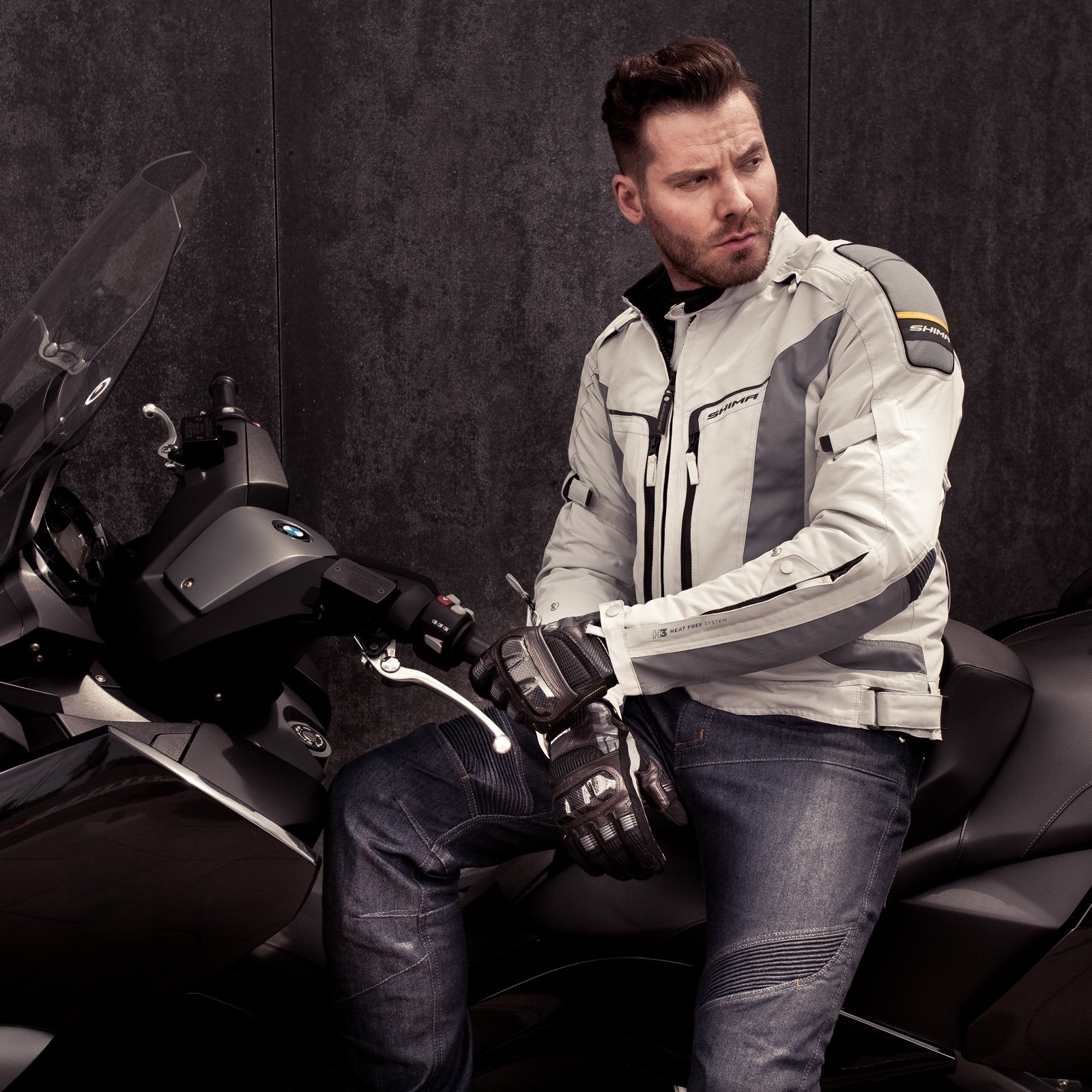 Shima Gravity Motorradjeans Herren - Atmungsaktive Elastische Cordura Biker Hose Männer Passform Regular