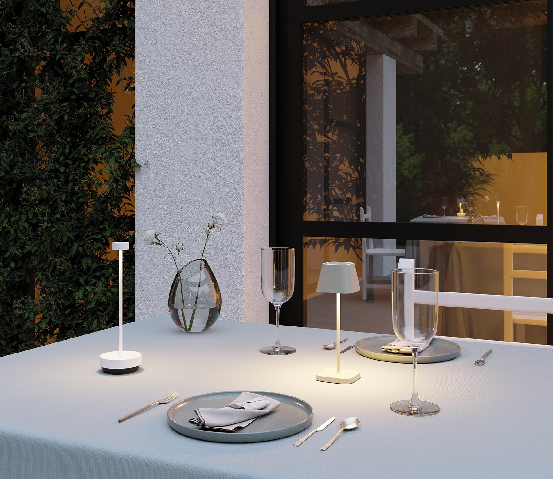 blomus Mobile LED Leuchte -KODU- | Mobile Akku Tischlampe aus Aluminium | Farbe Schwarz | Ø7 x 20H cm | 3 Lichtfarben | Dimmbar per Touch | IP65