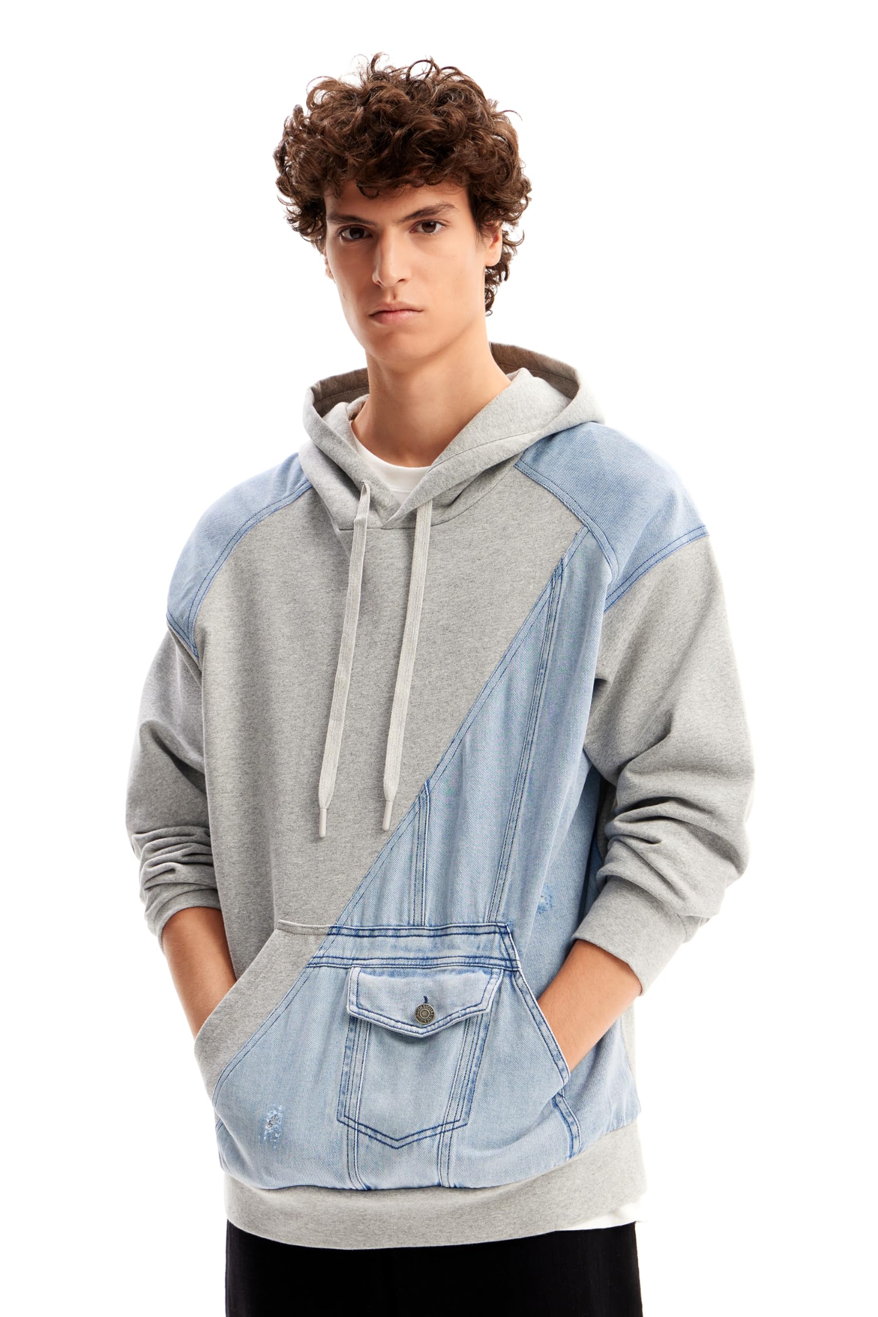 Desigual Herren Schwarz Sweat_rafael, 2003 Middle Gray Vigore, S