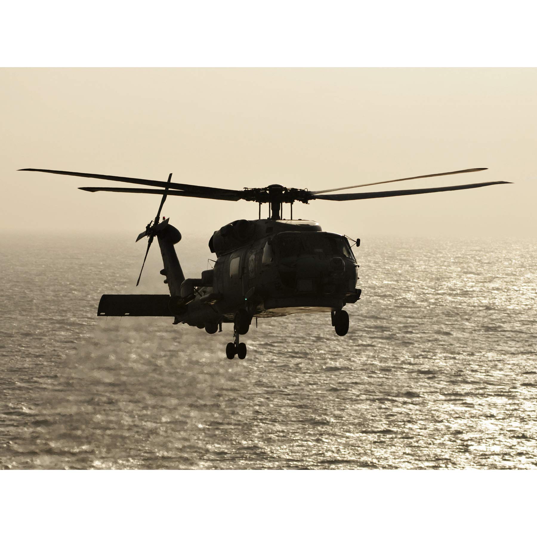 Military USA Navy SH-60F Seahawk Helicopter Photo Premium Wall Art Canvas Print 18X24 Inch