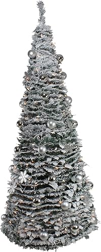 Árbol de Navidad artificial preiluminado de 6 pies predecorado