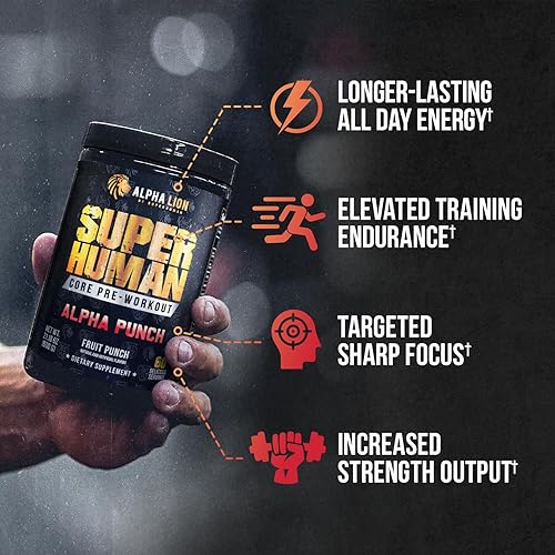 Miniatura 2 de ALPHA LION Core Polvo de Pre Workout con Creatina para el Rendimiento, Beta Alanina para el Músculo, L-Citrulina para la Bomba y Cafeína Tri-Source