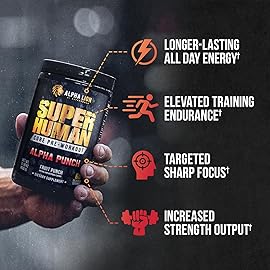 ALPHA LION Core Pre Workout Powder with Creatine for Performance, Beta Alanine for Muscle, L-Citrulline for Pump & Tri-Source Caffeine for Sustained Energy (60 Servings, Alpha Punch Flavor)