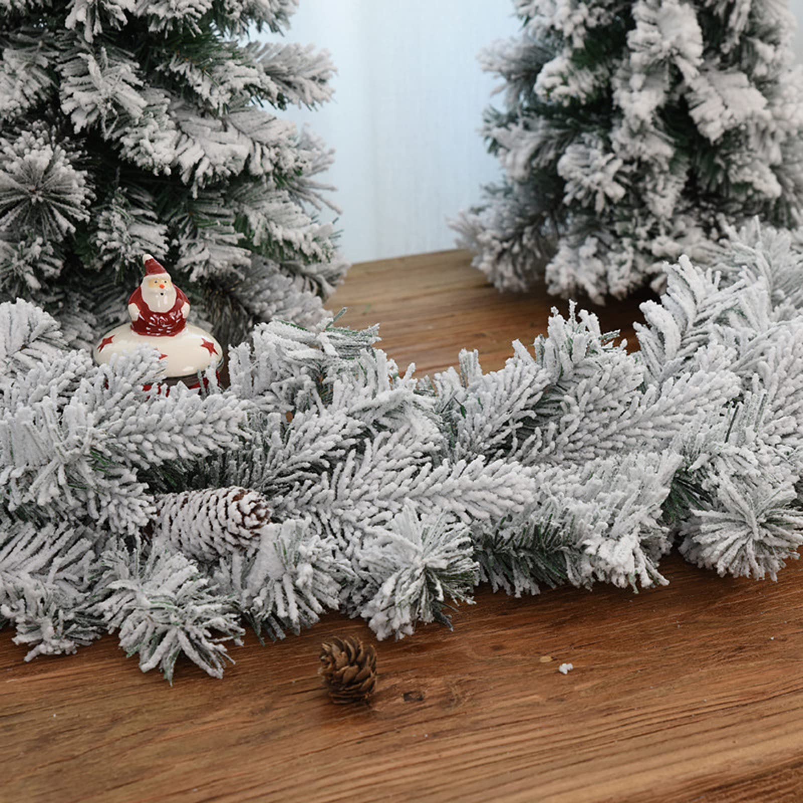 Set 2 alberi di Natale da tavolo in legno di pino colore naturale
