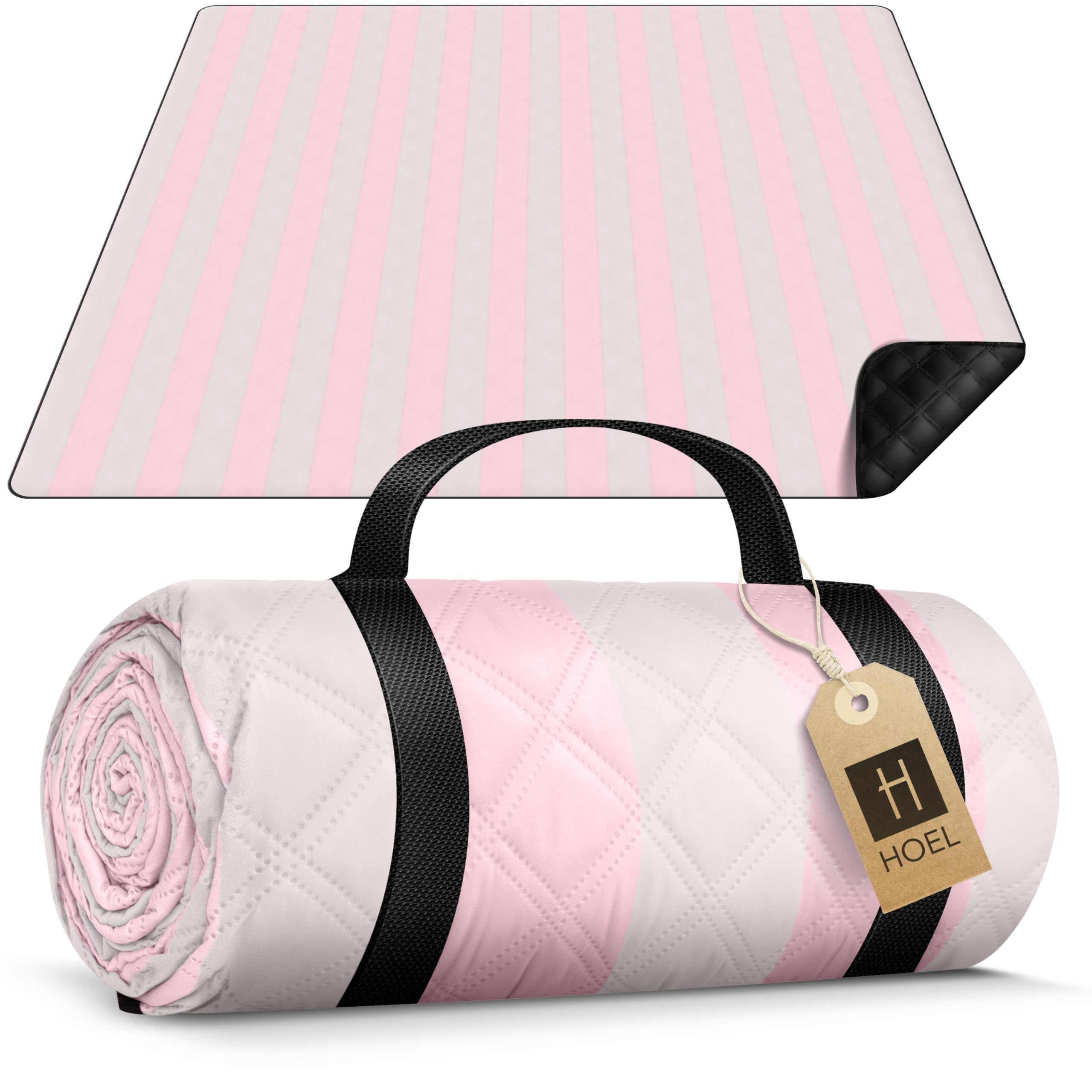 HOEL Picknickdecke 200x200 cm wasserabweisend + isoliert - Strandmatte gepolstert XXL - Picknickdecken - Outdoor Stranddecke für Picknick Camping Strand - Picnic Blanket