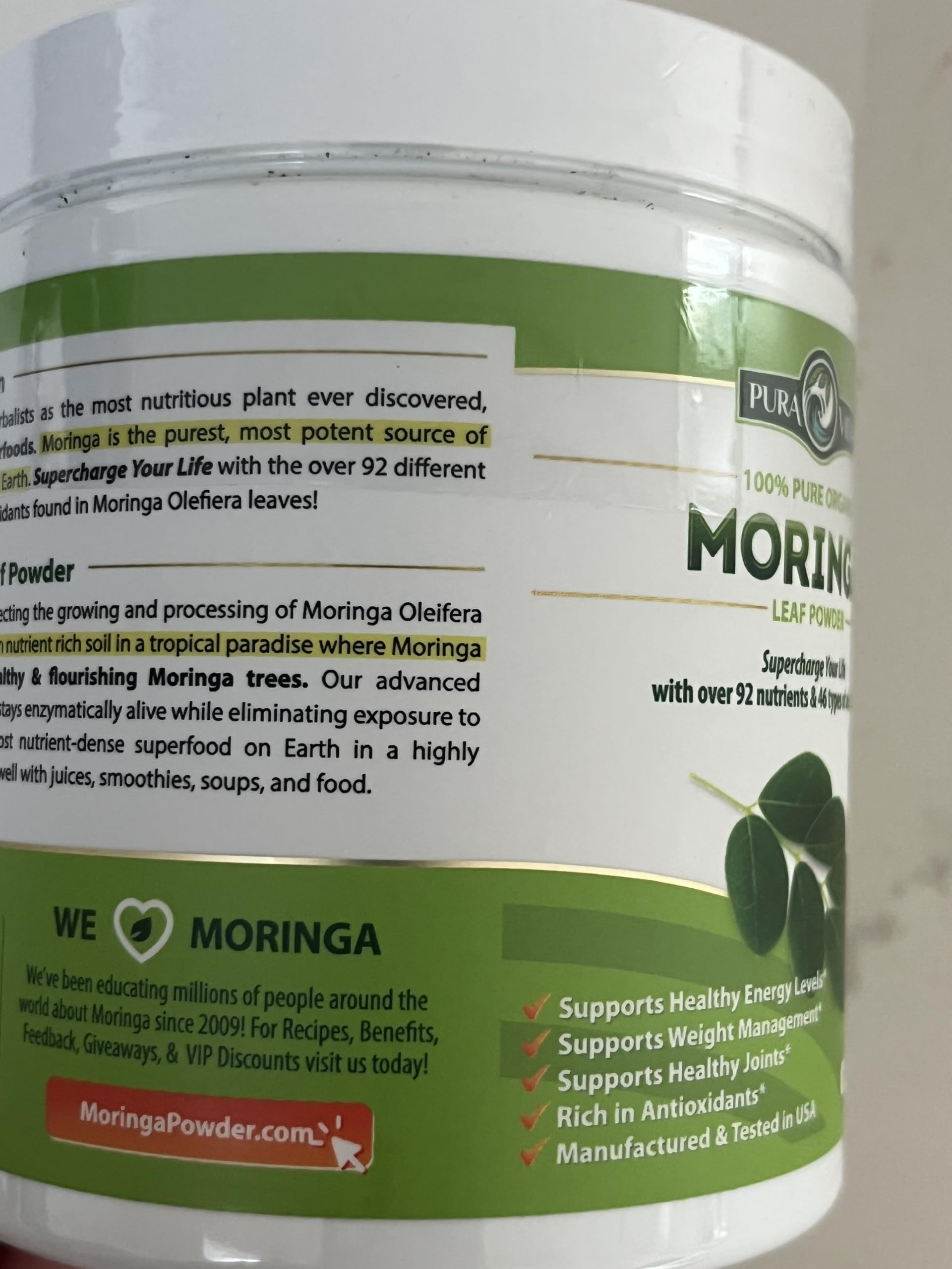 PURA VIDA MORINGA Organic Moringa Powder, Premium 100% Leaf Powder Single Origin - USDA Organic Moringa Oleifera Leaf, Perfect for Smoothies & Recipes, 8 oz — Amazon image 15