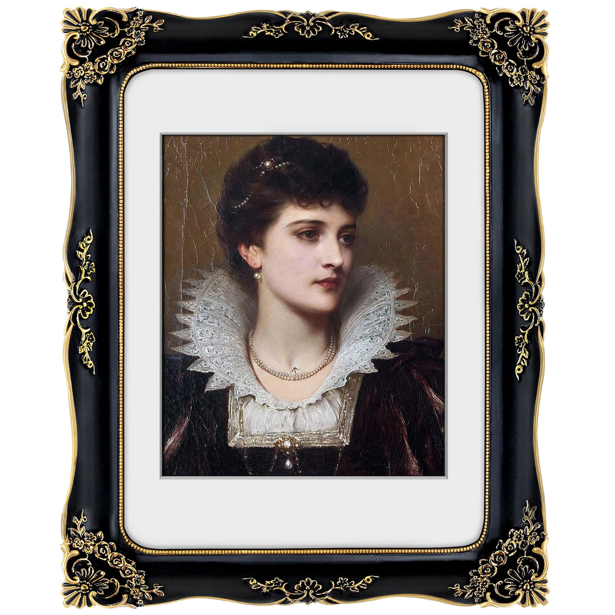 Vintage 11x14 Picture Frame Black Antique Picture Frames for Wall Display, Ornate Baroque Frames 11x14 or Matted to 8x10 Photo (11x14 inch, Black)