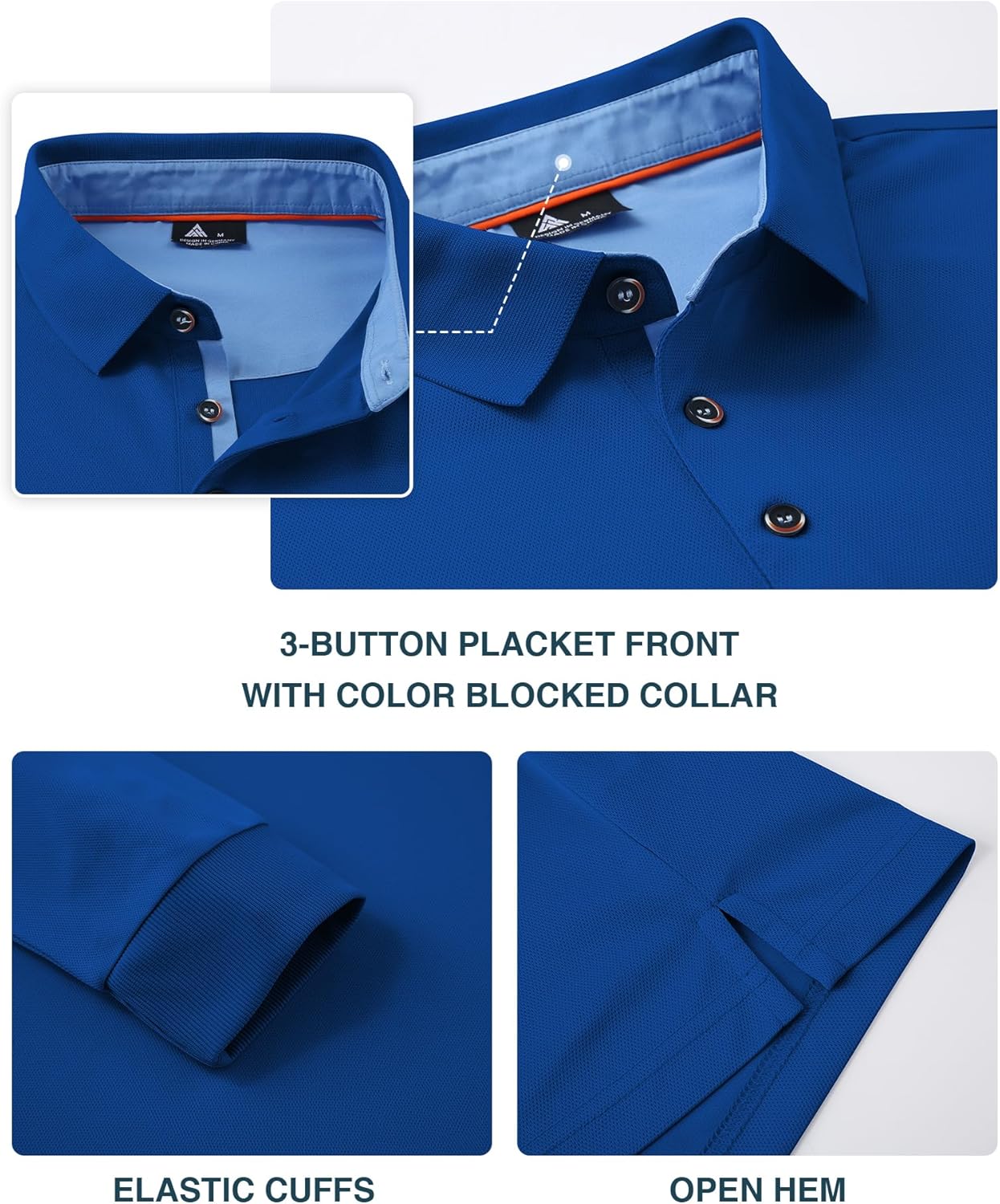 V VALANCH 3 Pack Men's Long Sleeve Polo Shirts Moisture Wicking Golf Polos Business Travel Casual Collared Shirt - Image 3