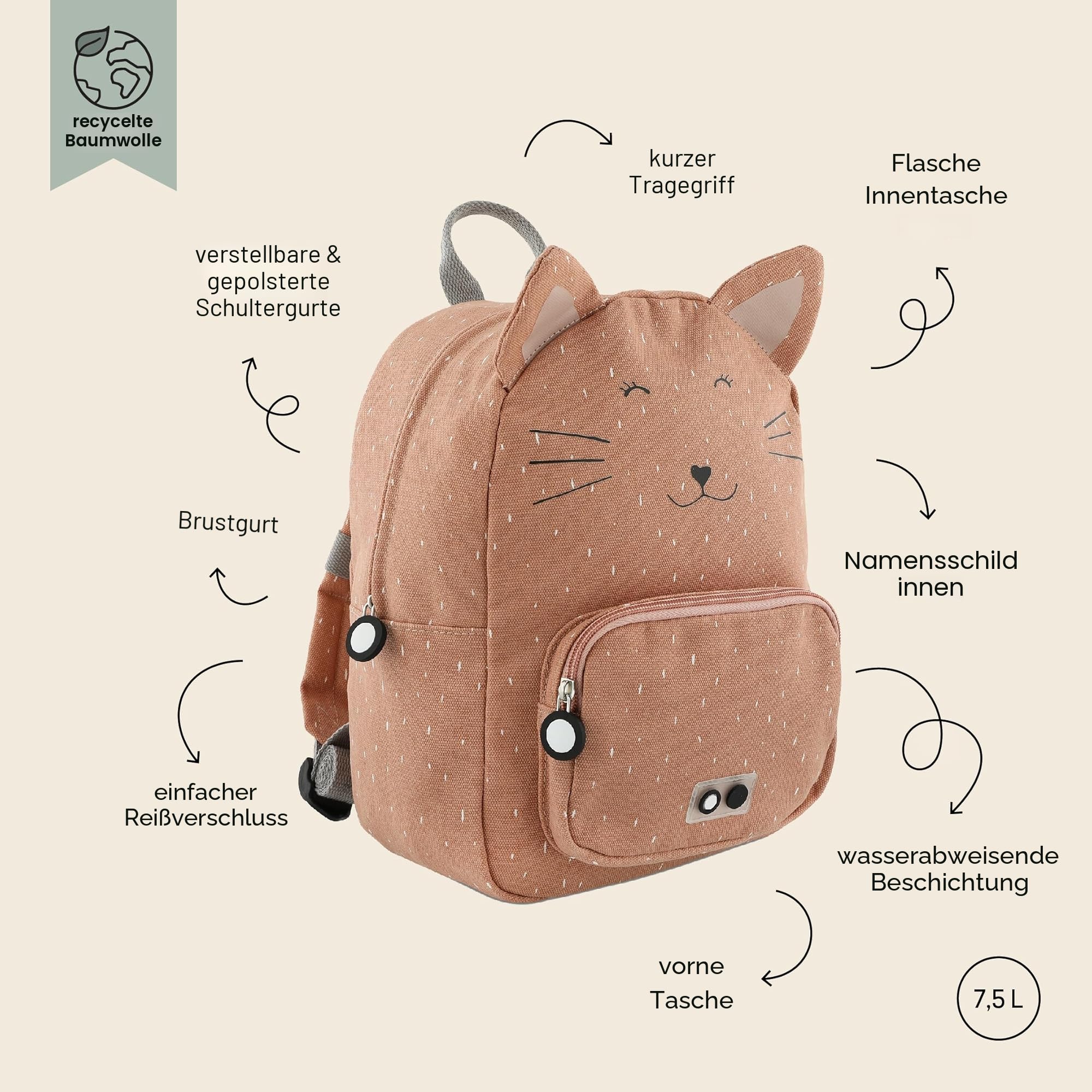 Trixie Rucksack - Rucksack für Kind - für Jungen und Mädchen - Kleiner Turnbeutel