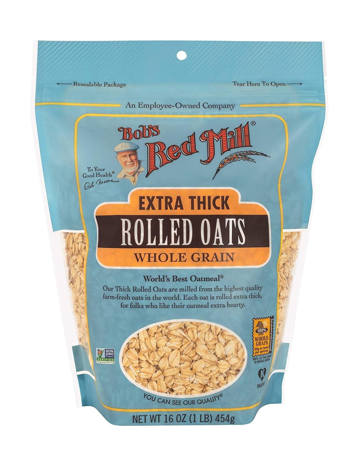 Avena en Hojuelas Extra Gruesas Bob's Red Mill, 16 Oz - Grano Entero, Vegano