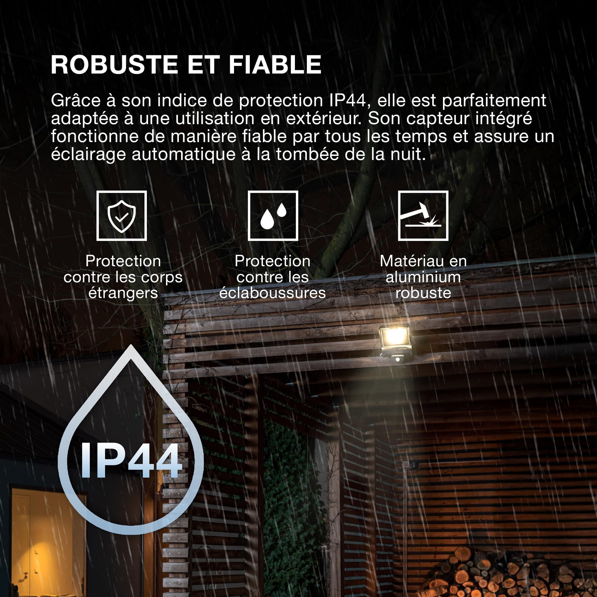 Osram Projecteur Extérieur LED avec Capteur ENDURA Flood, 10W, 1000lm, | ENDURA® Flood Sensor Cool White PCR, Stand Luminaire and Ceiling Floodlight, Gris foncé, 30000 h, pack de 1