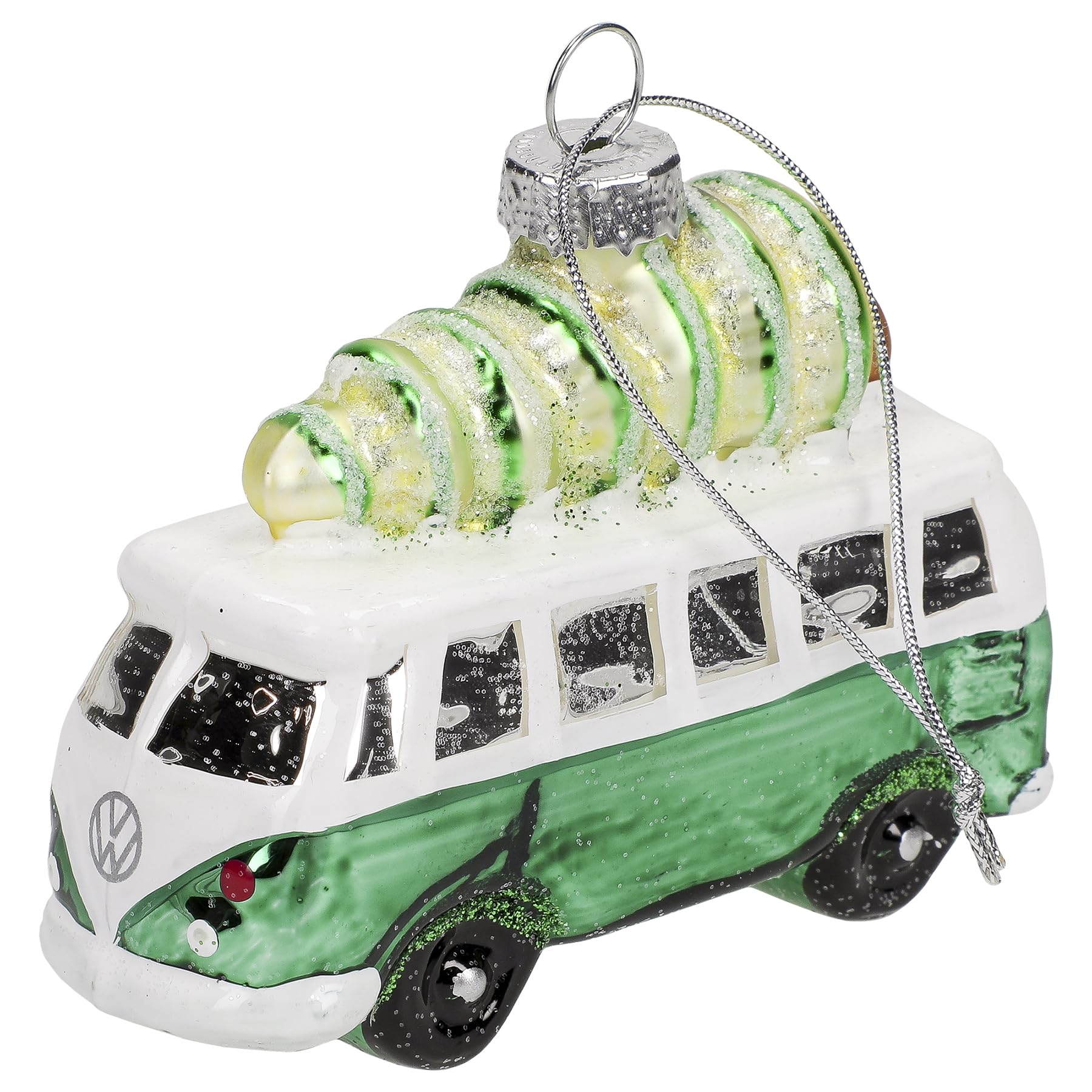 Volkswagen 3A2087790GT1 Christmas Tree Pendant VW T1 Bulli Christmas Tree Christmas Snow Glitter Green