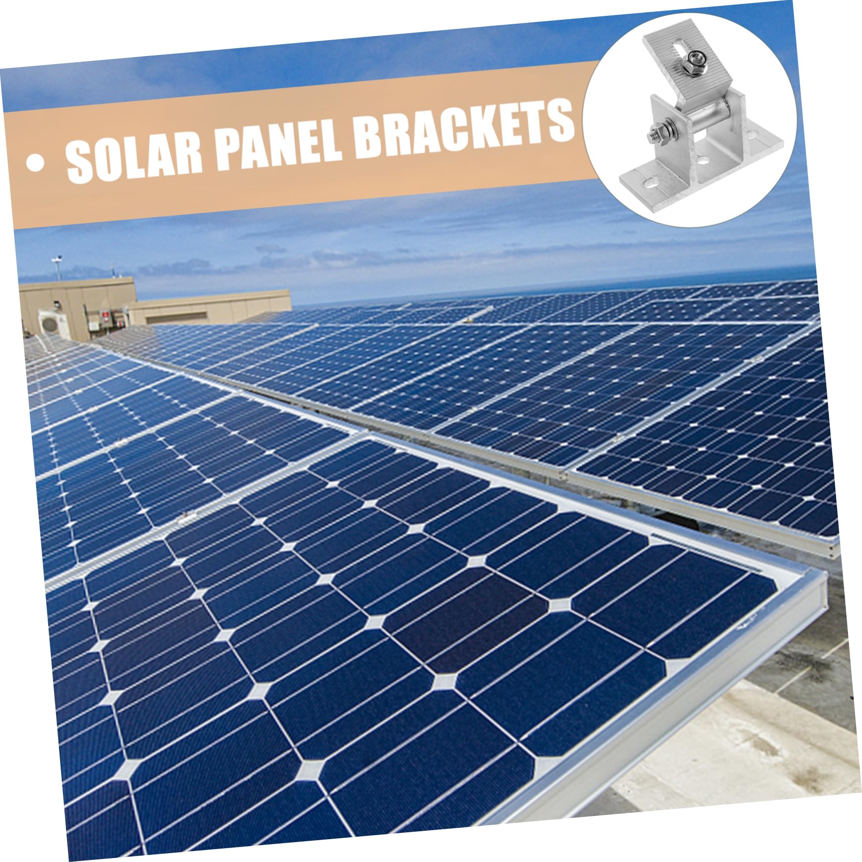 Sewroro Soporte para Panel Solar 4 Piezas Almohadillas de Goma de Aleación de Aluminio Ajustable Estructura Estable y Tornillos para Montaje en Exteriores