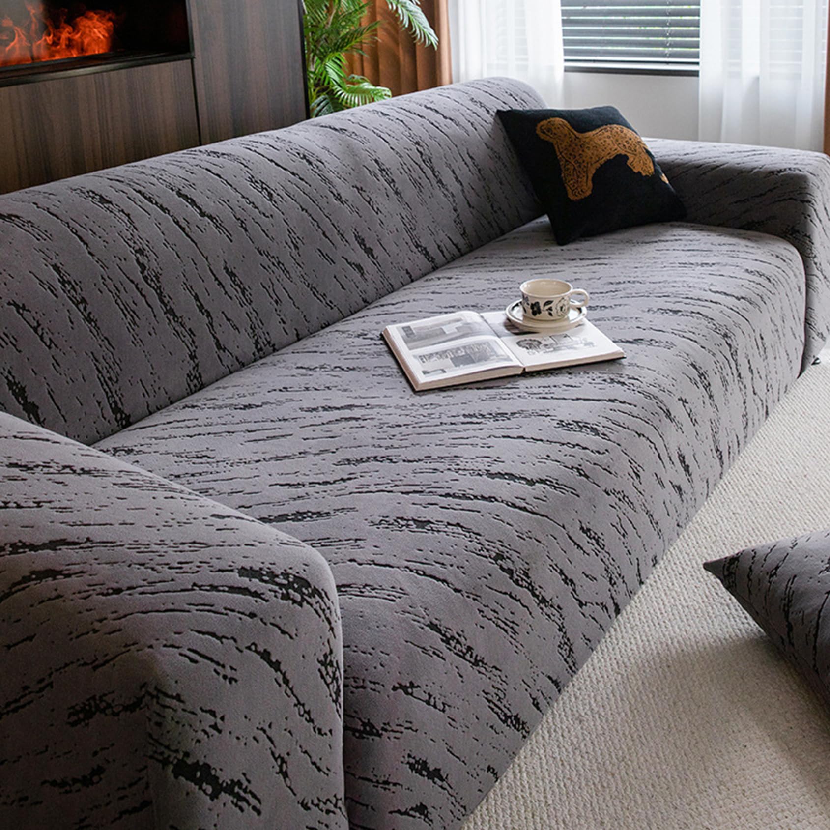 Pers F 1/2/3/4/5 Seater Sofa Slipcovers With Pillowcase, All-Inclusive Sofa Covers, High Stretch Scratch Resistant Sofa Slipcover, Non-Slip Dustproo Sofa Cover(Size:3 Seater(190-230Cm),Color:f)