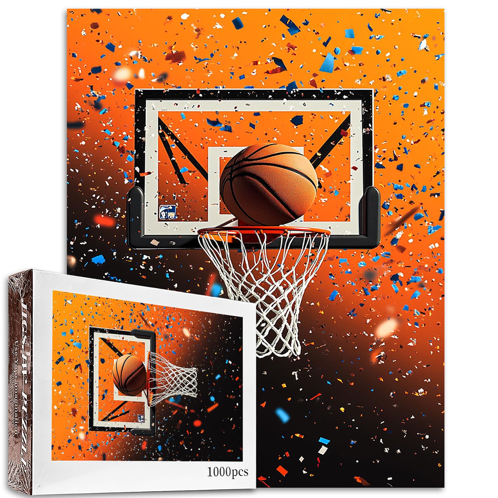 Tucocoo 1000 Piece Jigsaw Puzzles for Adults Basketball Sports Theme Jigsaw Puzzle Colorful Art 1000 Pieces Puzzles for Challenging Family Activity Educational Game DIY Crafts Puzzle Wall Decor Gifts