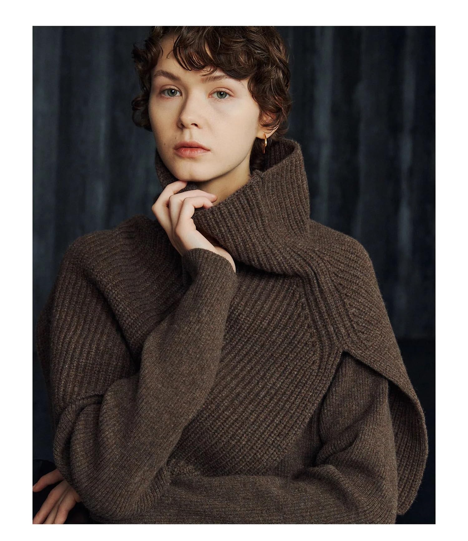 Scialle Donna Scialle alla Moda ad Anello Oversize Lavorato a Maglia di Lana Mantieni Calda la Sciarpa Invernale con Poncho for Le Donne(Grey)