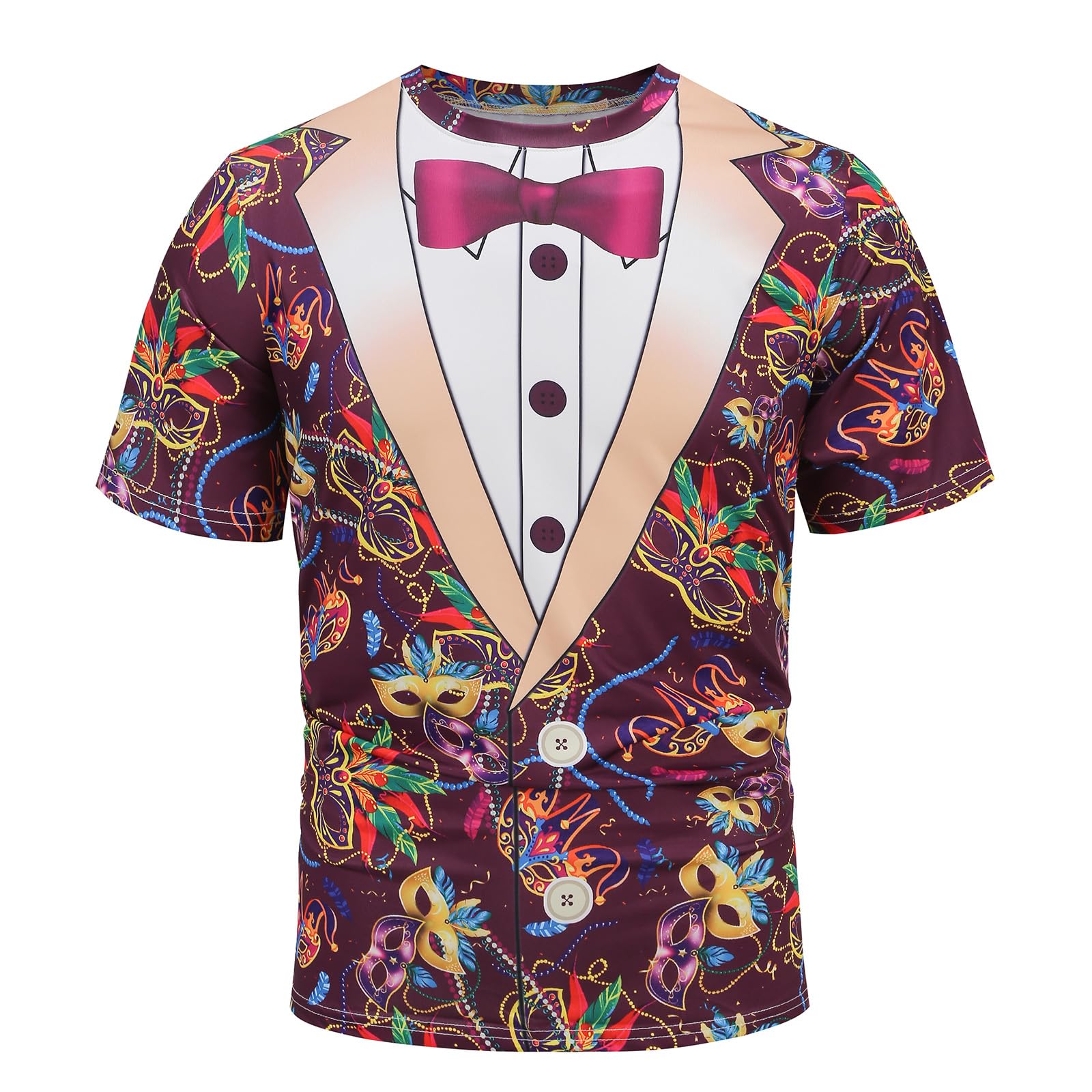 GRAJTCINFunny Mardi Gras Tuxedo T-Shirts for Men