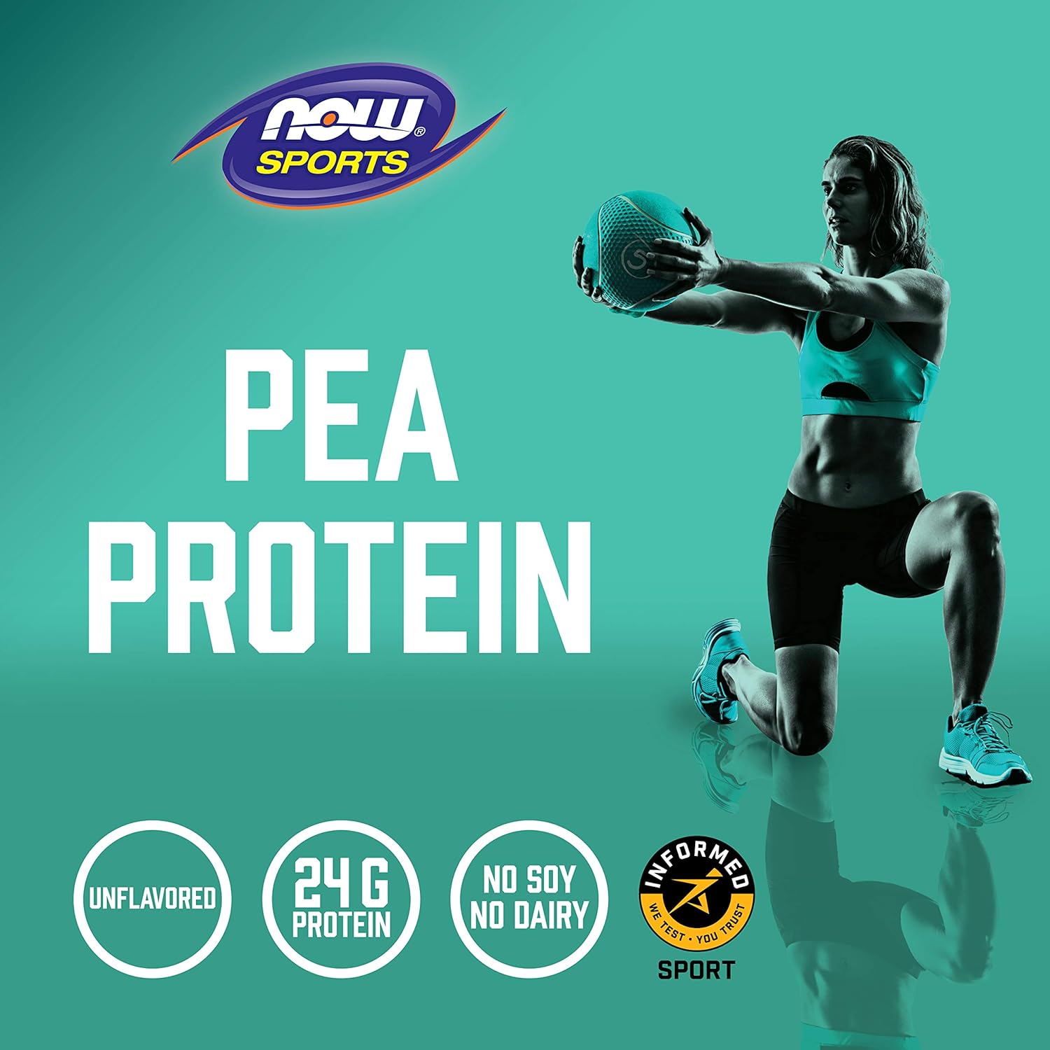 NOW Sports Nutrition, Pea Protein 24 g, Easily Digested, Natural Unflavored Powder, Beige, 12 Oz : Health & Household