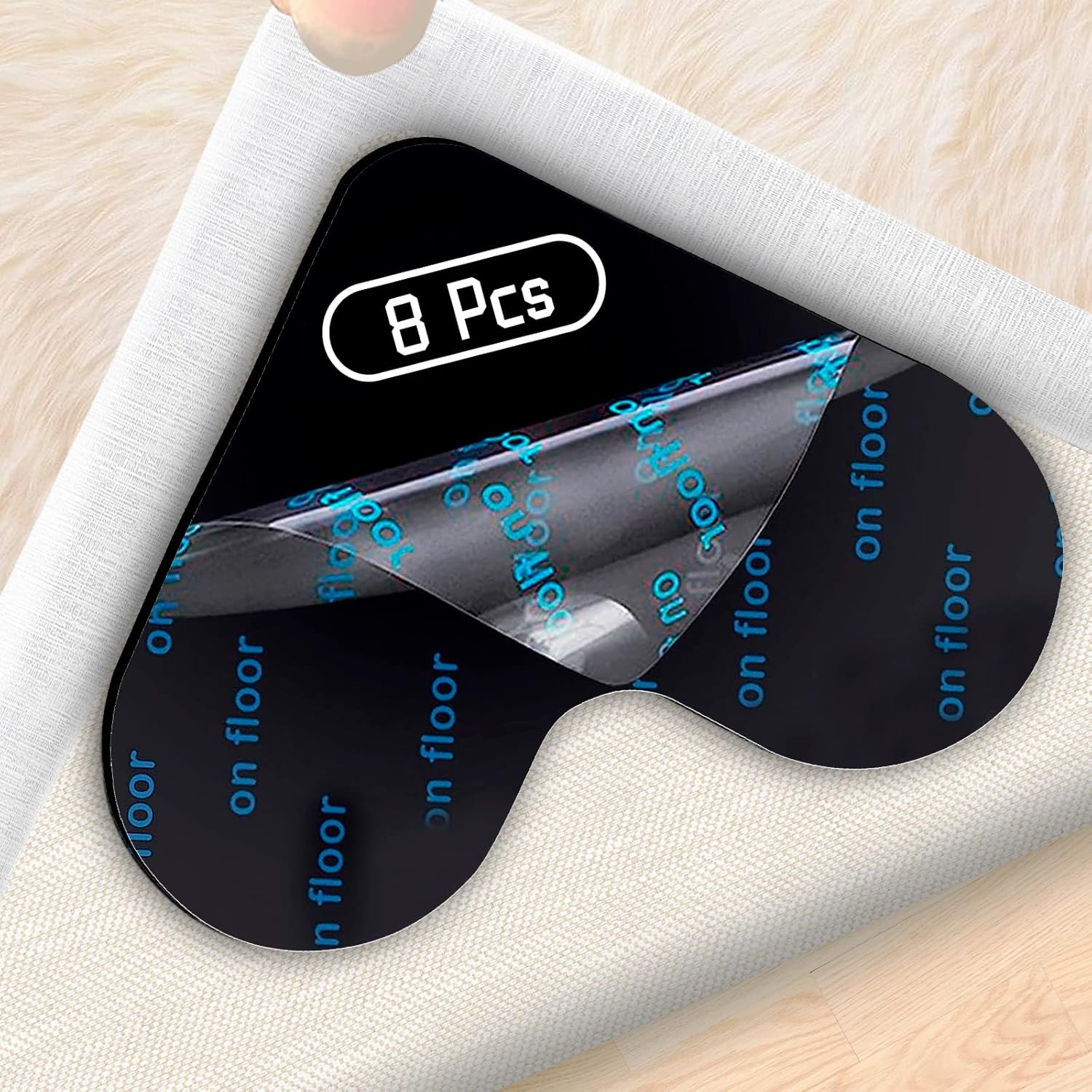 Mizikuu 32 Stück Antirutschmatten - Teppich Unterlage Waschbar & Wiederverwendbar