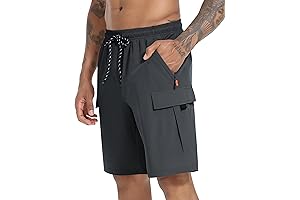 Men's Cargo Shorts: Quick Dry, Lightweight, Stretchy Hiking Shorts with 5 Pockets and No Lining