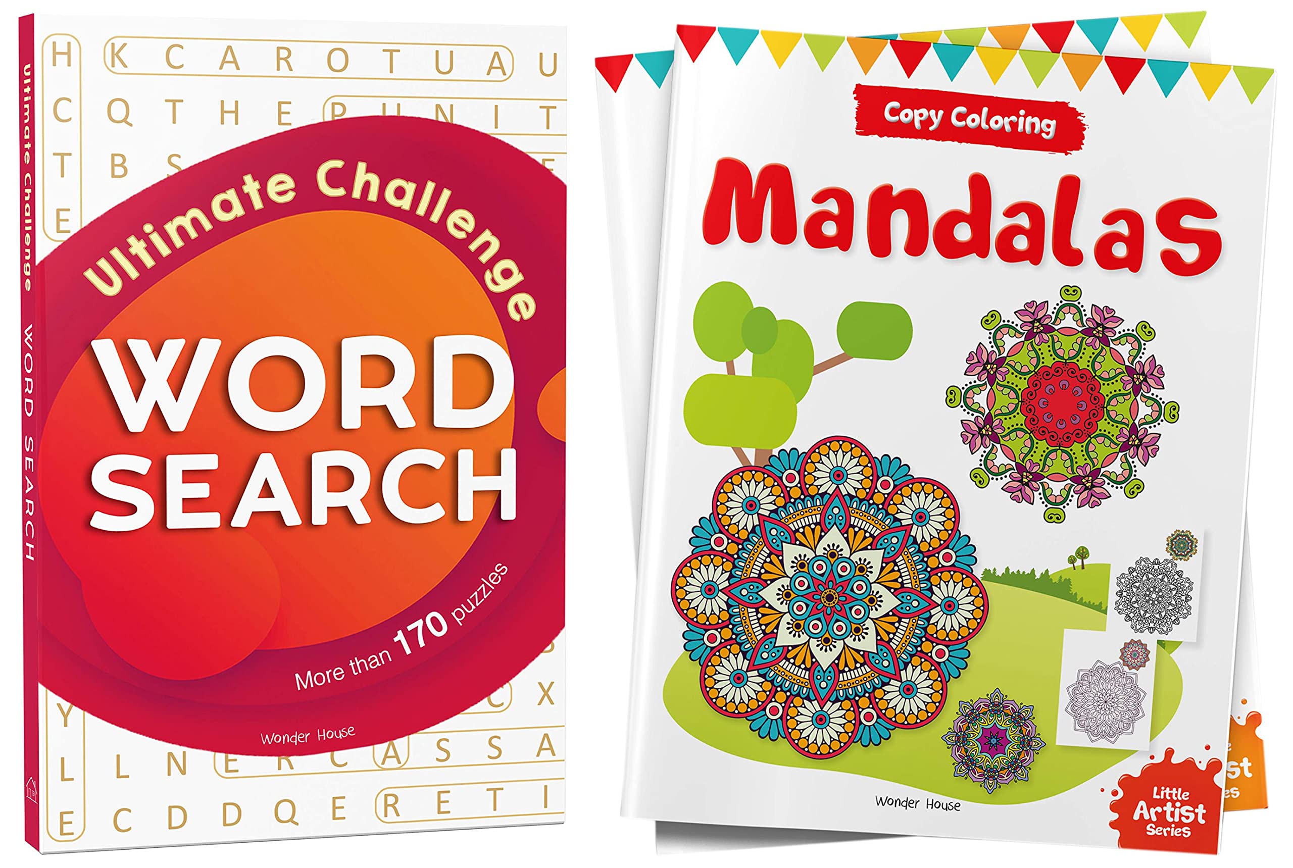 Word Search - Ultimate Challenge: Classic Word Puzzles For Everyone & Little Artist Series Mandala: Copy Colour Books