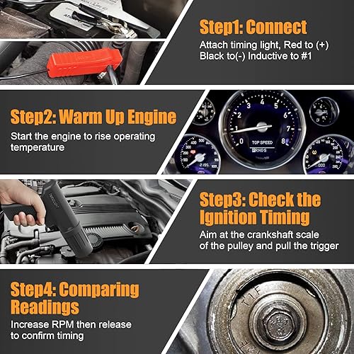 Miniatura 3 de Luz de sincronización automotriz 12V, pistola de luz de sincronización de encendido inductivo para motor de gasolina de 2 y 4 tiempos