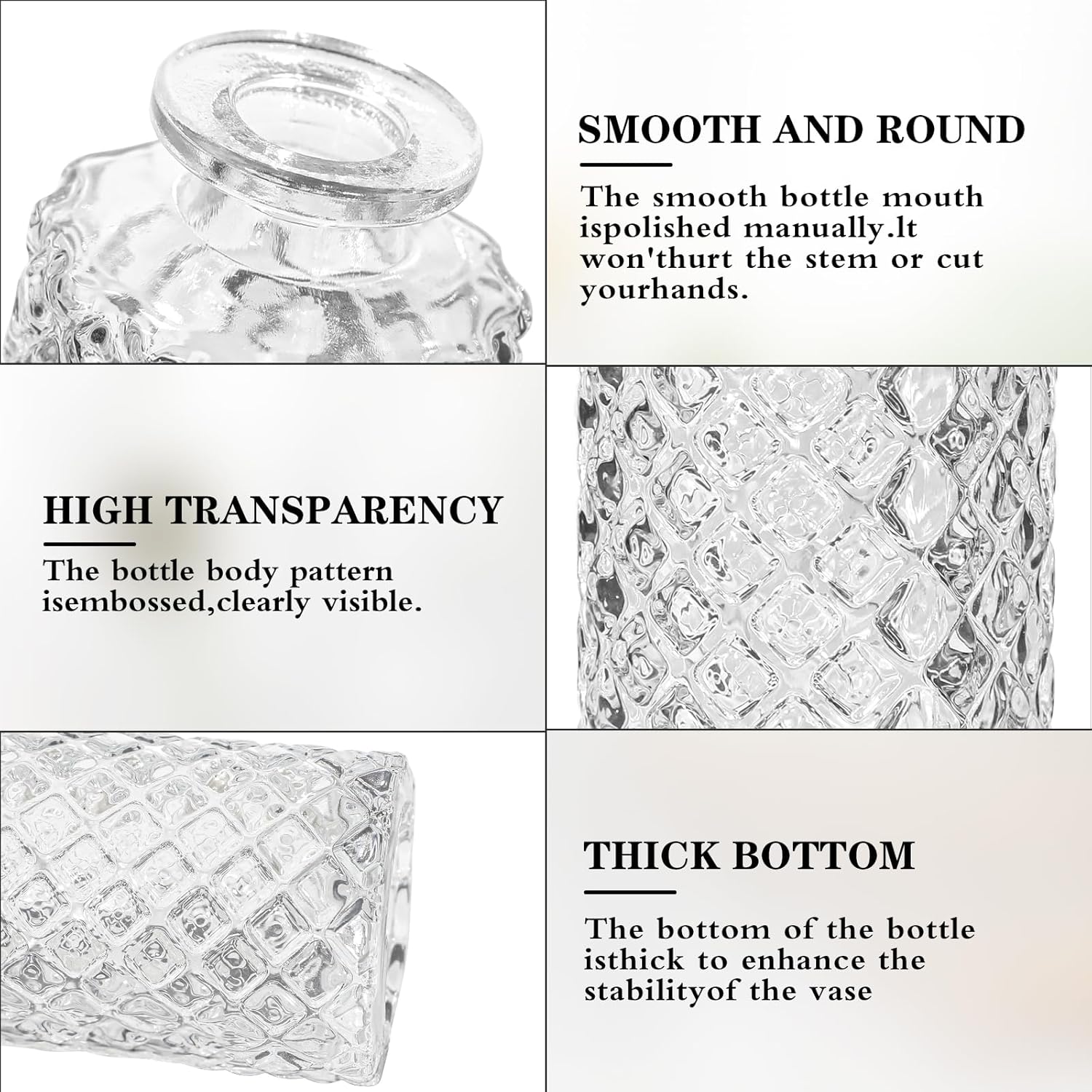 Glass Bud Vase Set of 32 Pcs, Small Glass Vases for Flowers, Clear Bud Vases in Bulk, Vintage Vases for Wedding Centerpieces, Wedding Decorations, Home Table Flower Decor