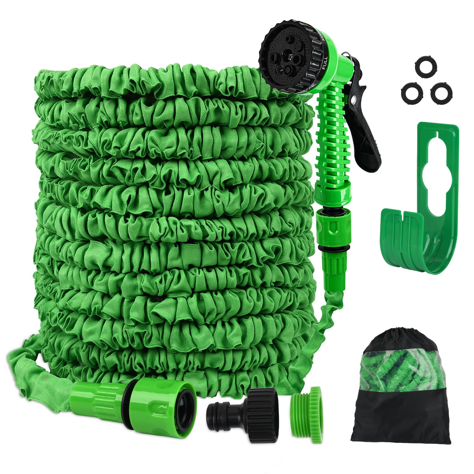 SENTAIMAO Expandable Hosepipes,30m 100ft Garden Hose Pipe for Garden Flexible Garden Hose with 7 Function Spray Gun,Extendable Water Hose Retractable Magic Hose Pipe for Gardening Car Washing (Green)