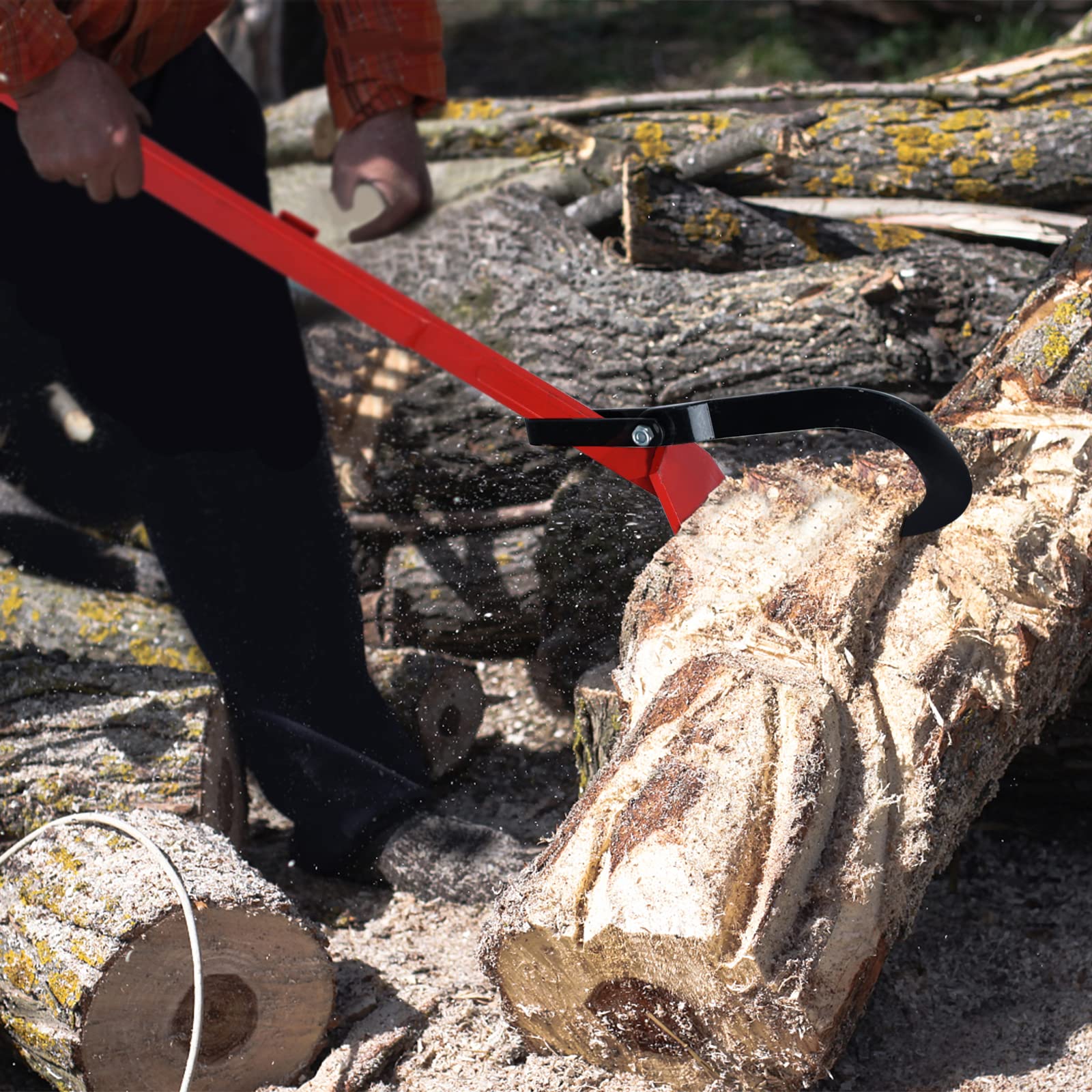 SUBTLETY 130cm Leve e Cunei per Abbattimento Pesante Sollevatore per l'Abbattimento degli Alberi Cuneo con Manico Antiscivolo e Gancio Reversibile Portata fino a 250KG per Giardino e Paesaggistica