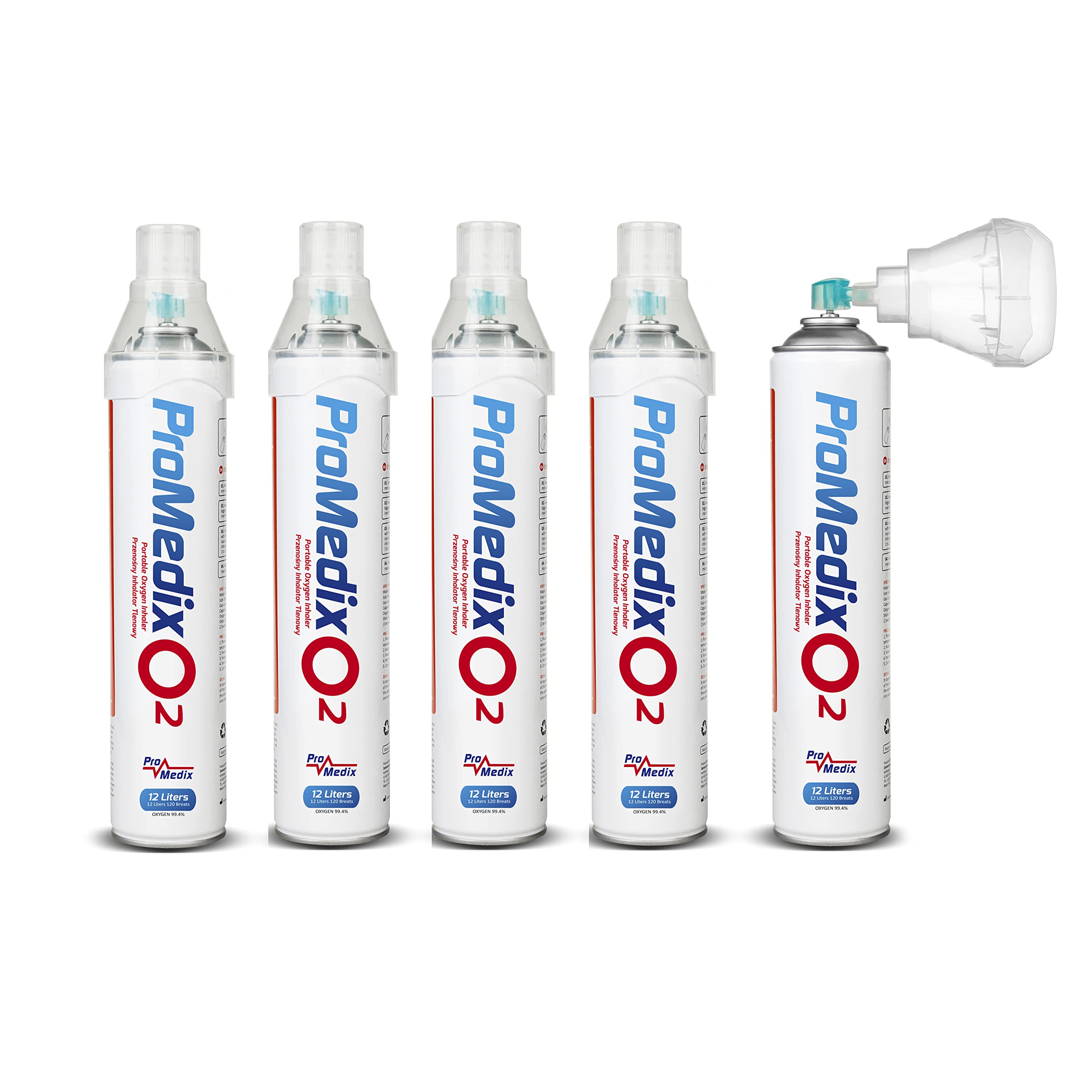 Promedix PR-994 Portable Oxygen Inhaler 12L in a Can 99.4% with Mouthpiece (5)