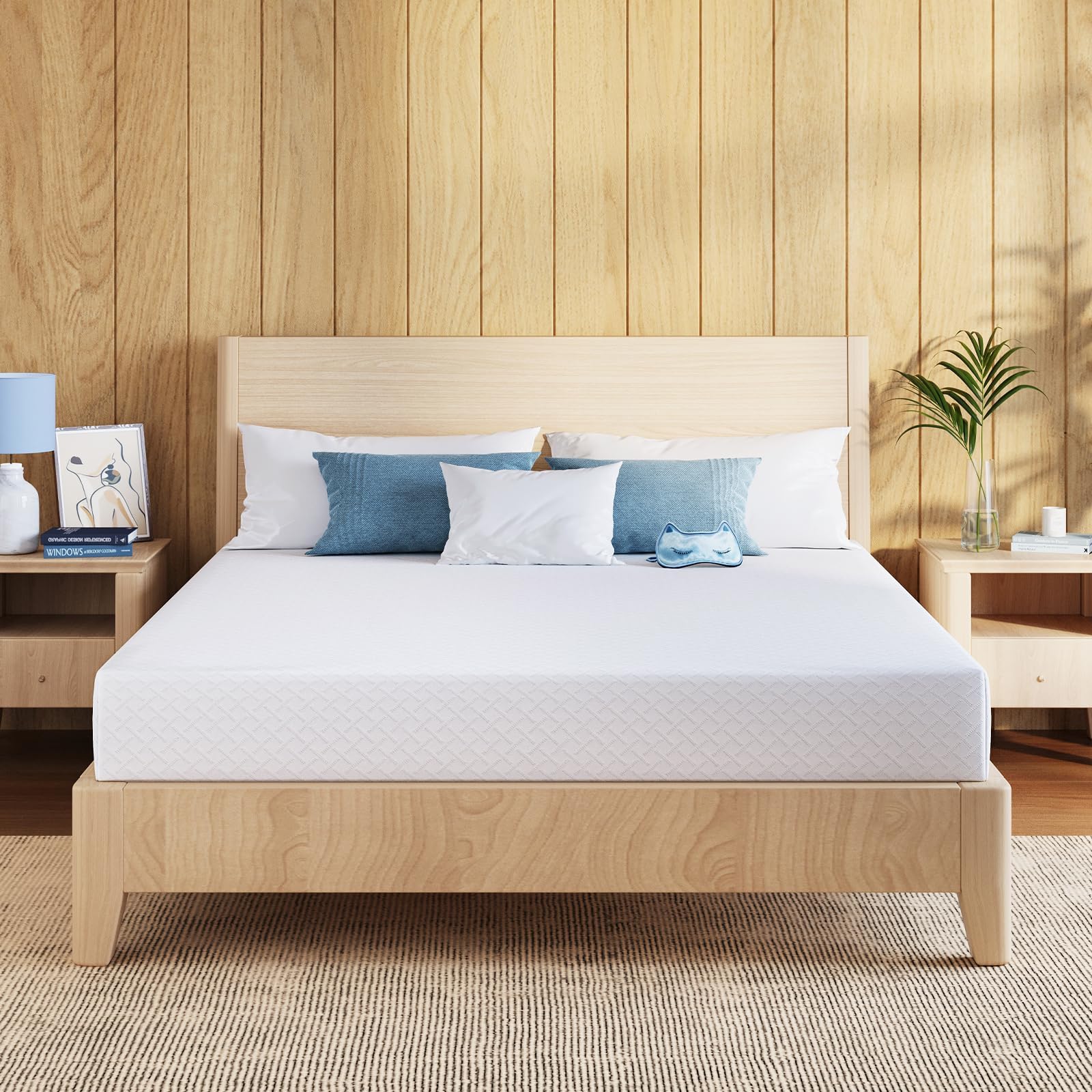 8" Full Green Tea Gel Memory Foam Mattress with Removable Washable Cover, Medium Firm, Bed in a Box, CertiPUR-US Certified, Assembled in The USA, Apartment Essential