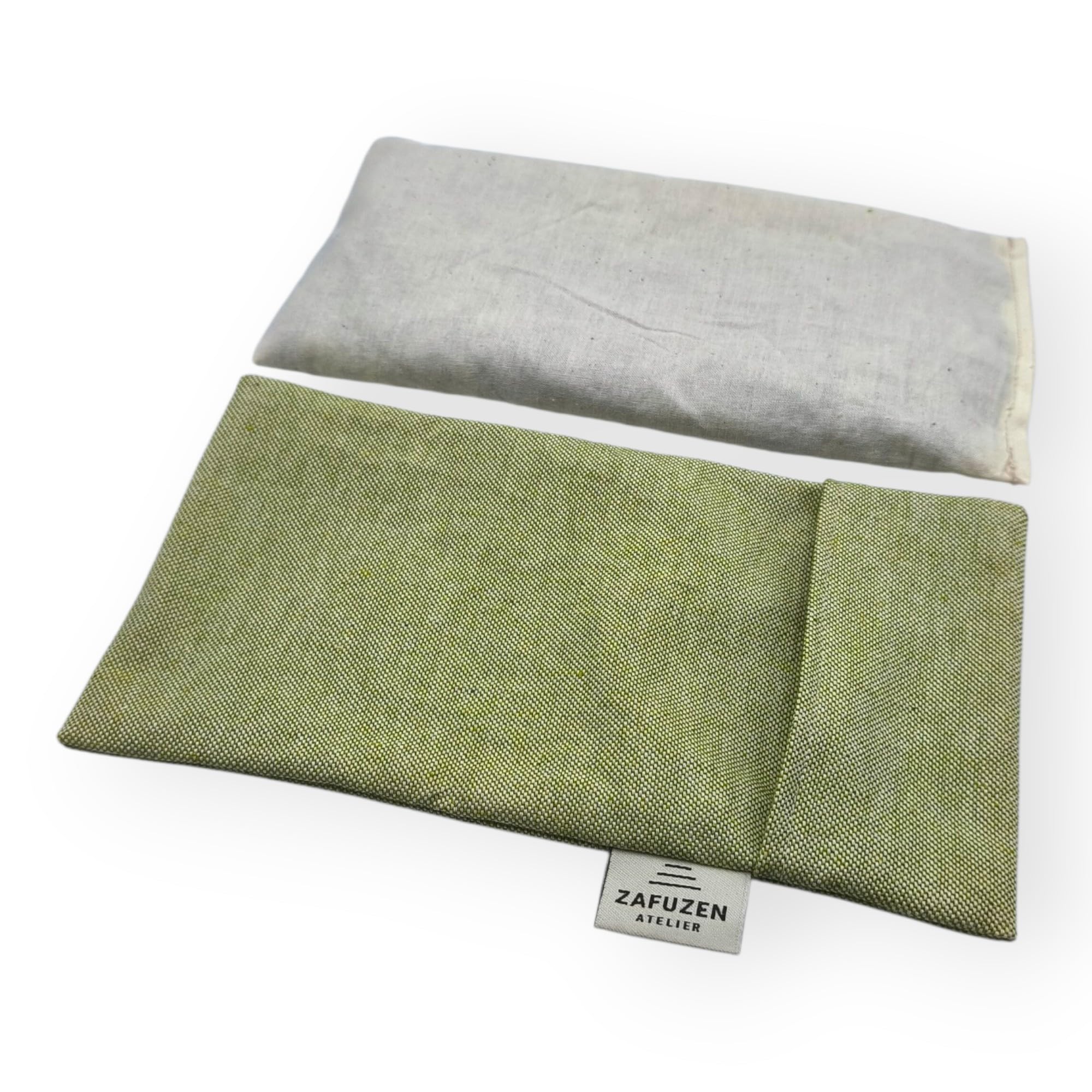 Coussin pour Les Yeux avec Housse Lavable Sage – Coussin oculaire avec Fleurs de Lavande Naturelle et Riz, Coton Naturel, Yoga et méditation, Relaxation et Repos