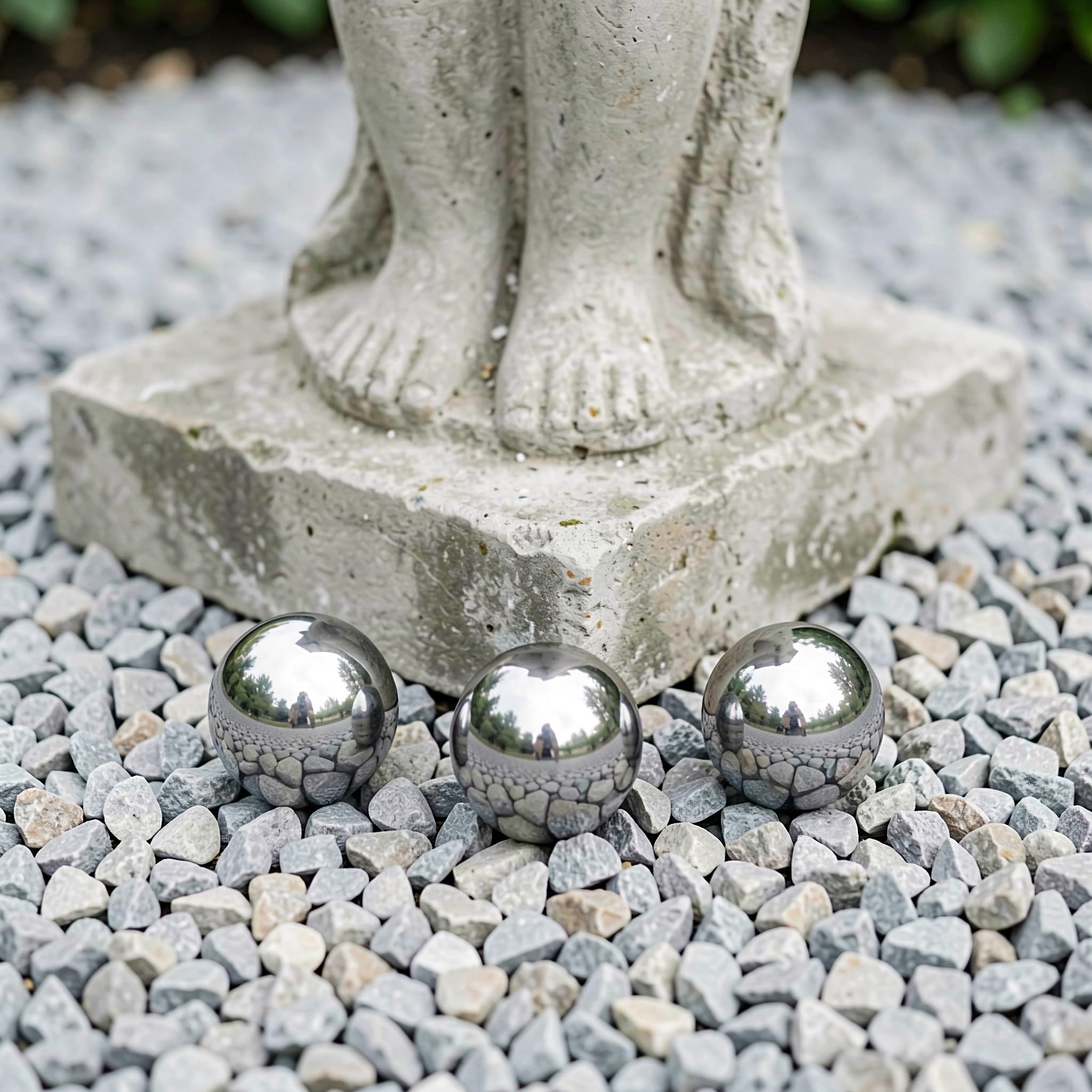 Lurrose 5 Bolas Decorativas de Acero Inoxidable, esferas de jardín
