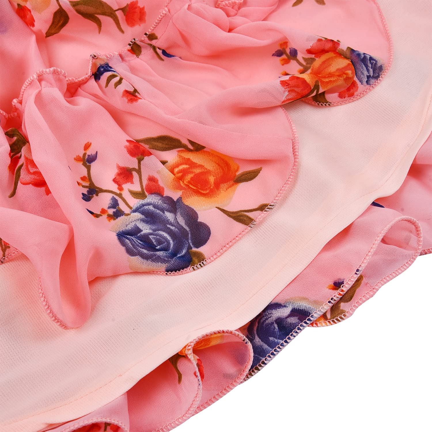 Wish Karo Girls Wear Frock Dress Georgette (fe85RLorg_Peach_9-12mths) 3