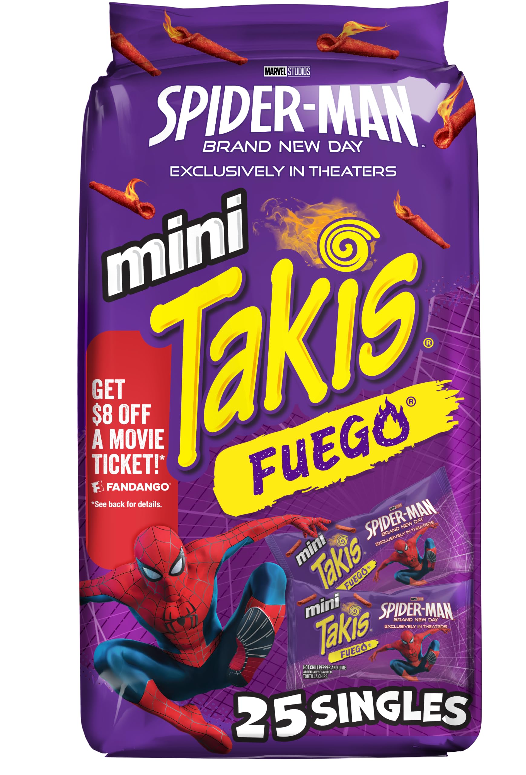Takis Mini Rolled Tortilla Chips Multipack - Fuego, 25 Count / 1.23 oz