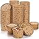 Cedilis 50 Pack Paper Containers with Lids, 8oz to Go Paper Soup Container, Disposable Kraft Food Cup for Hot or Cold Soup, I