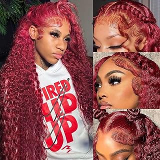 UTracycoy 30-inch 180 percent density burgundy deep wave wig
