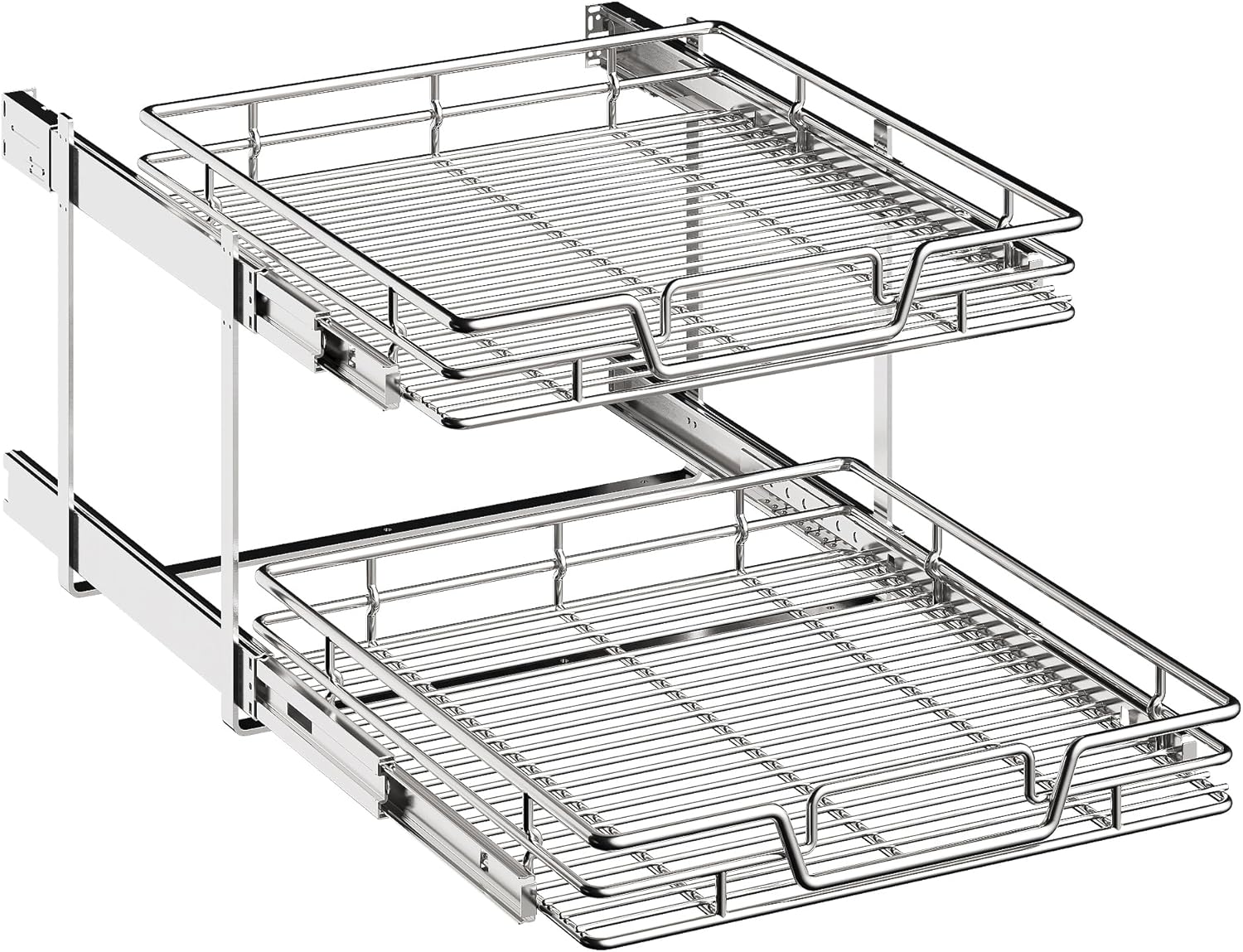2-Tier Kitchen Cabinet Pull Out Shelf