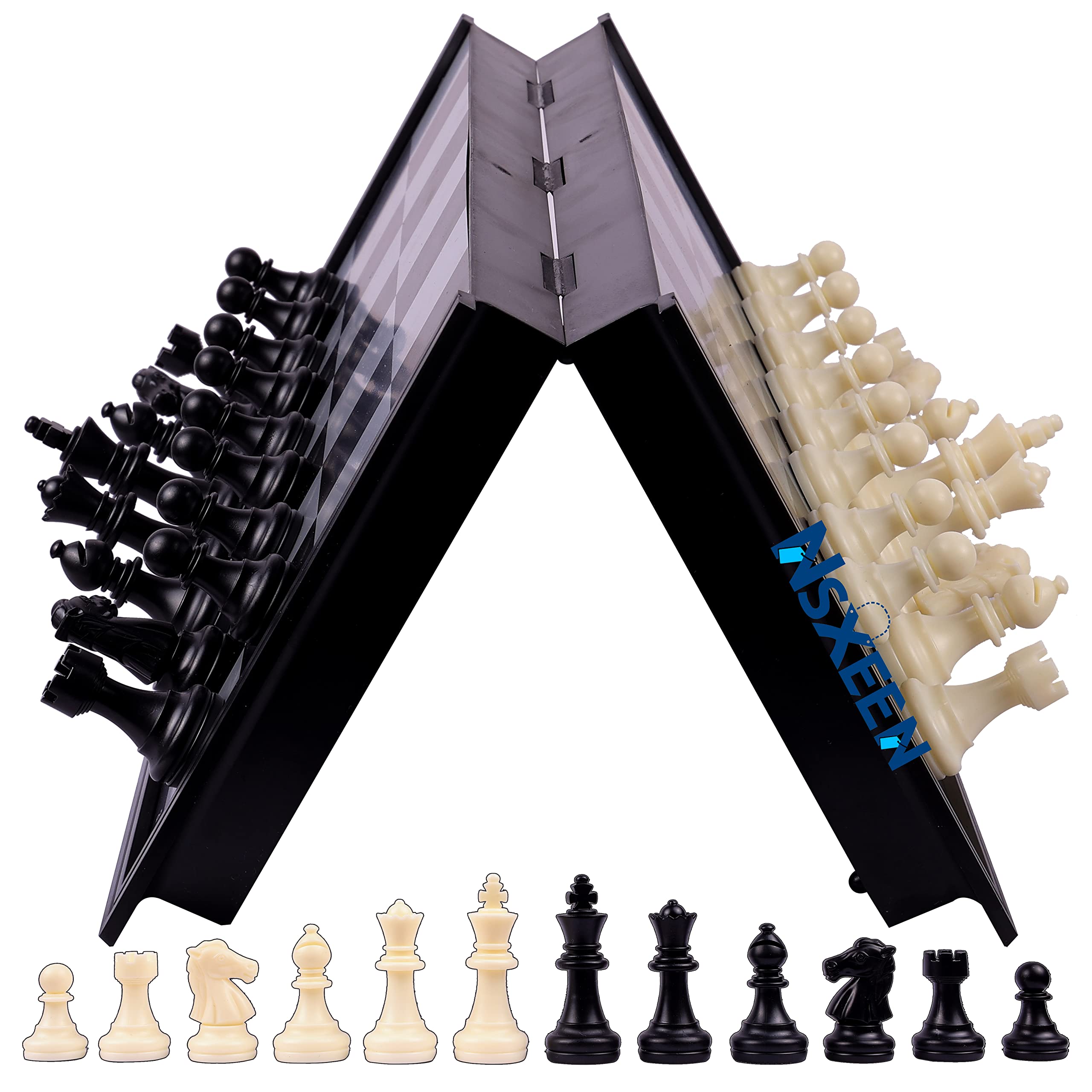 NSXEEN All Chess Large-12 X12 Inch Magnetic Chessboard Game Set With Folding Travel Portable Case Black & Ivory Color Pieces For Girls & Boys Educational Toy Improving Intelligence|Pack Of 1 | (B096RKVKMR) Amazon Price History, Amazon Price Tracker