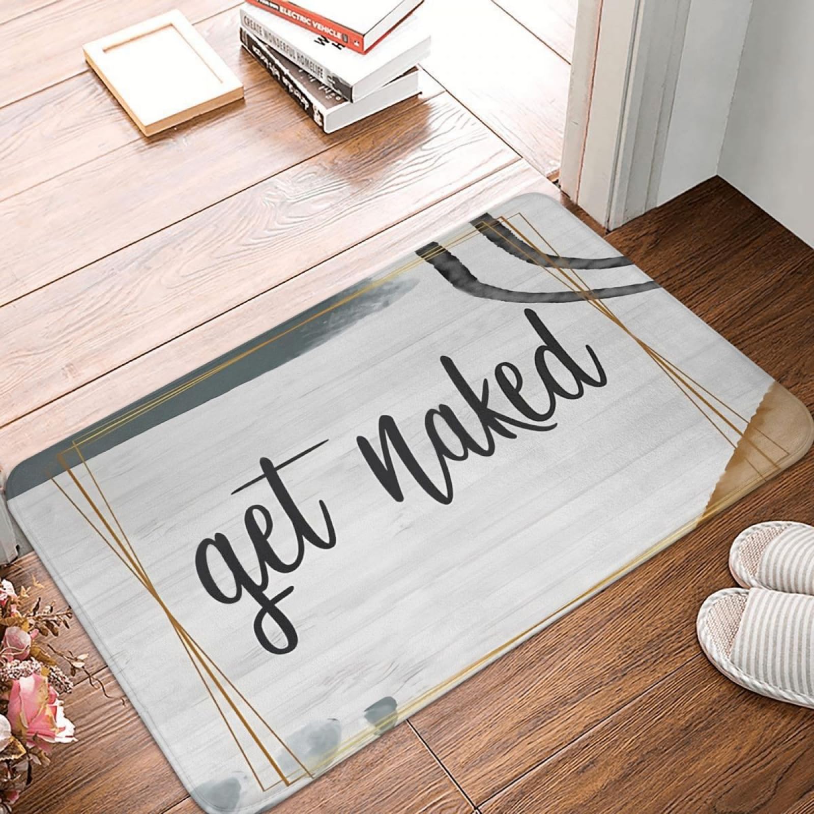 Tapis de bain antidérapant Get Naked et paillassons pour entrée en flanelle moderne de maison