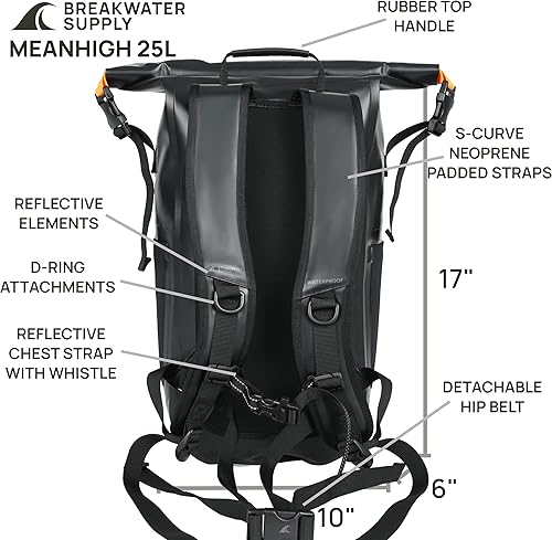 Miniatura 7 de Breakwater Supply Mochila impermeable Meanhigh Dry Bag de 25L y kit de primeros auxilios de supervivencia impermeable
