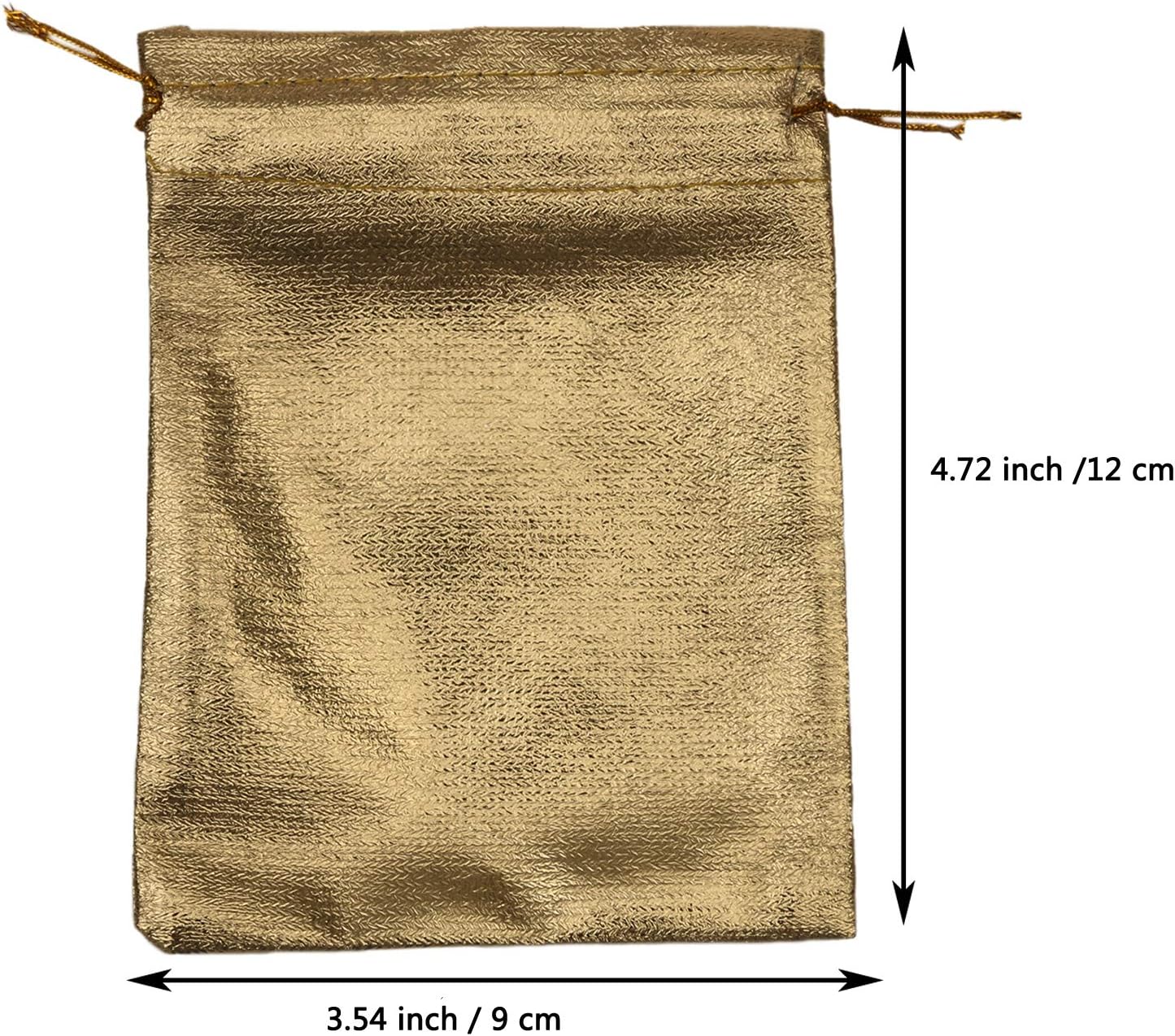 Pack of 100 3.54"x4.72" Heavy Duty Gold Drawstring Organza Jewelry Pouches Wedding Party Christmas Favor Gift Candy Chocolate Bags (Gold, 3.54"x4.72") - Image 6