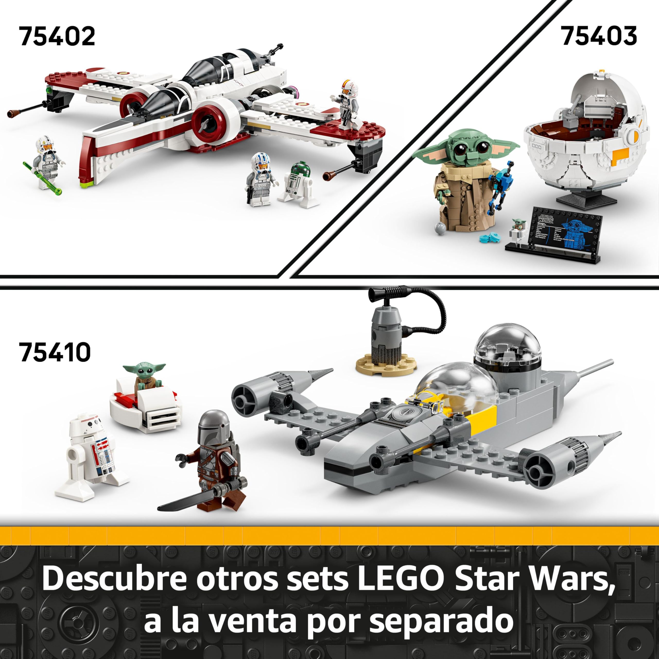 LEGO Star Wars 75401 Interceptor Jedi de Ahsoka Caza Estelar de Juguete para Niños y Niñas de 8 Años o Más de Las Guerras Clon, Minifiguras de Ahsoka Tano y Anakin Skywalker con Espadas Láser y R7-A7