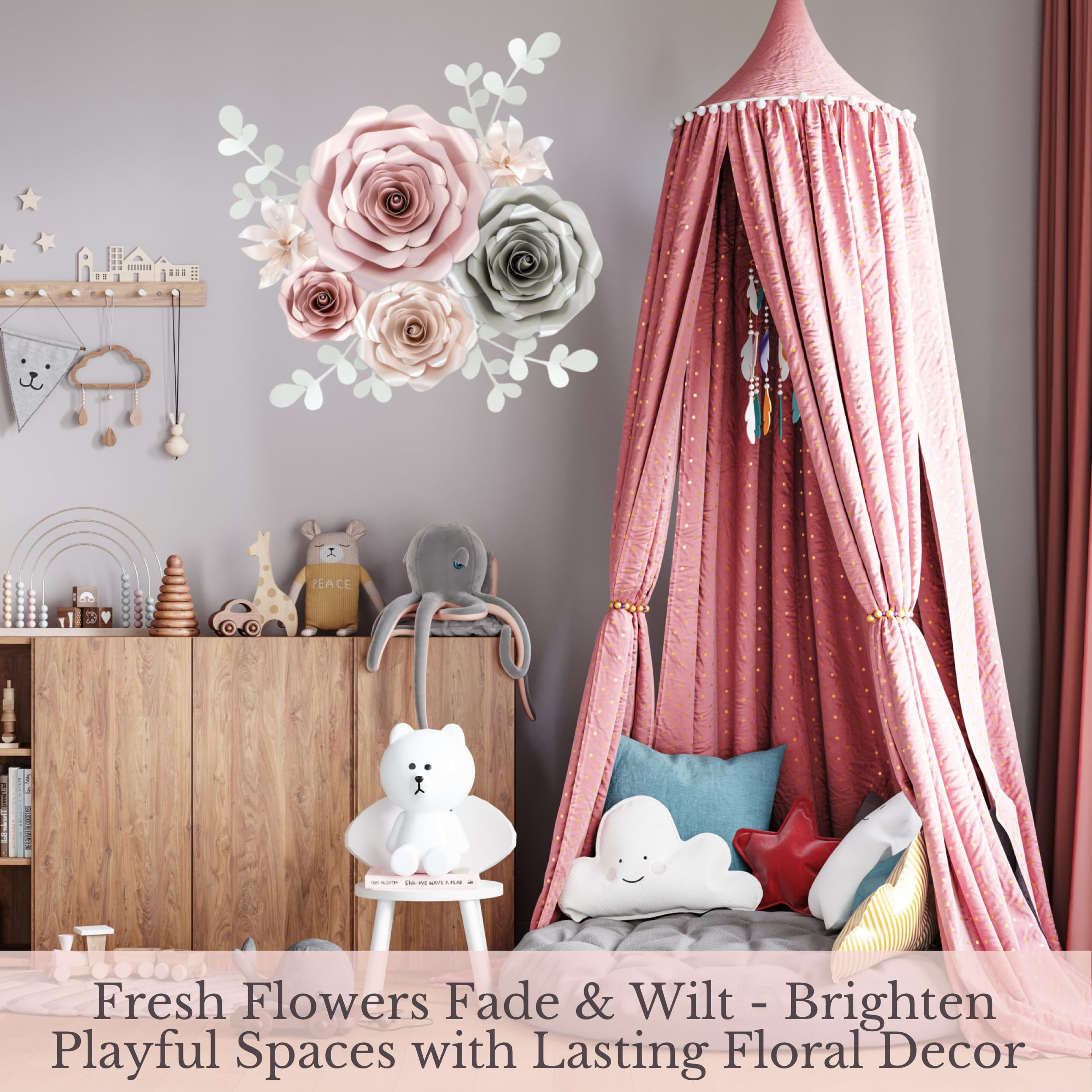 8-Pack 11 Inch Tissue Paper Flowers - Blush, Peach, White & Cream Pom Poms For Wedding Decor