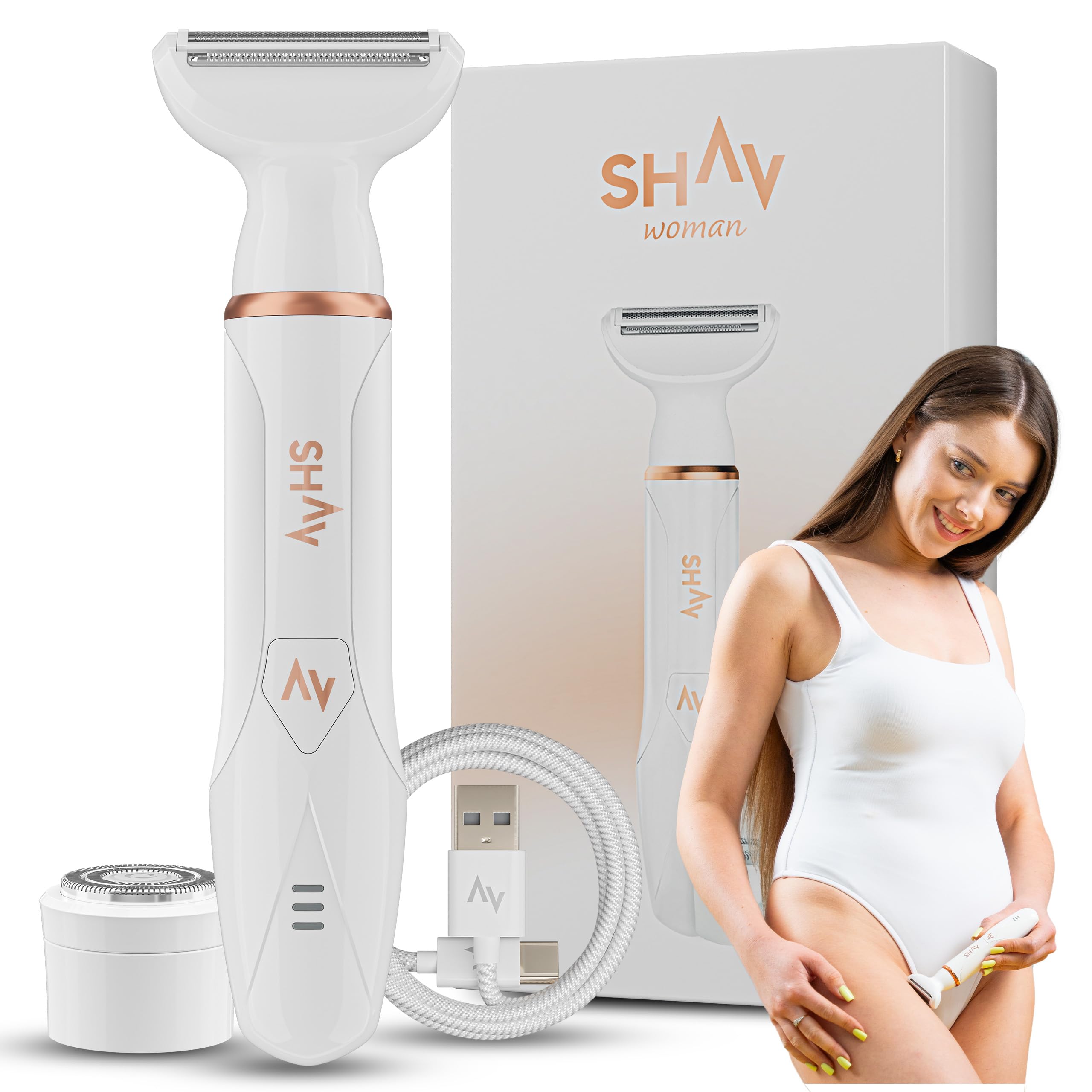 Shav Woman Rasoio elettrico da donna, senza fili, CutFree, IPX5