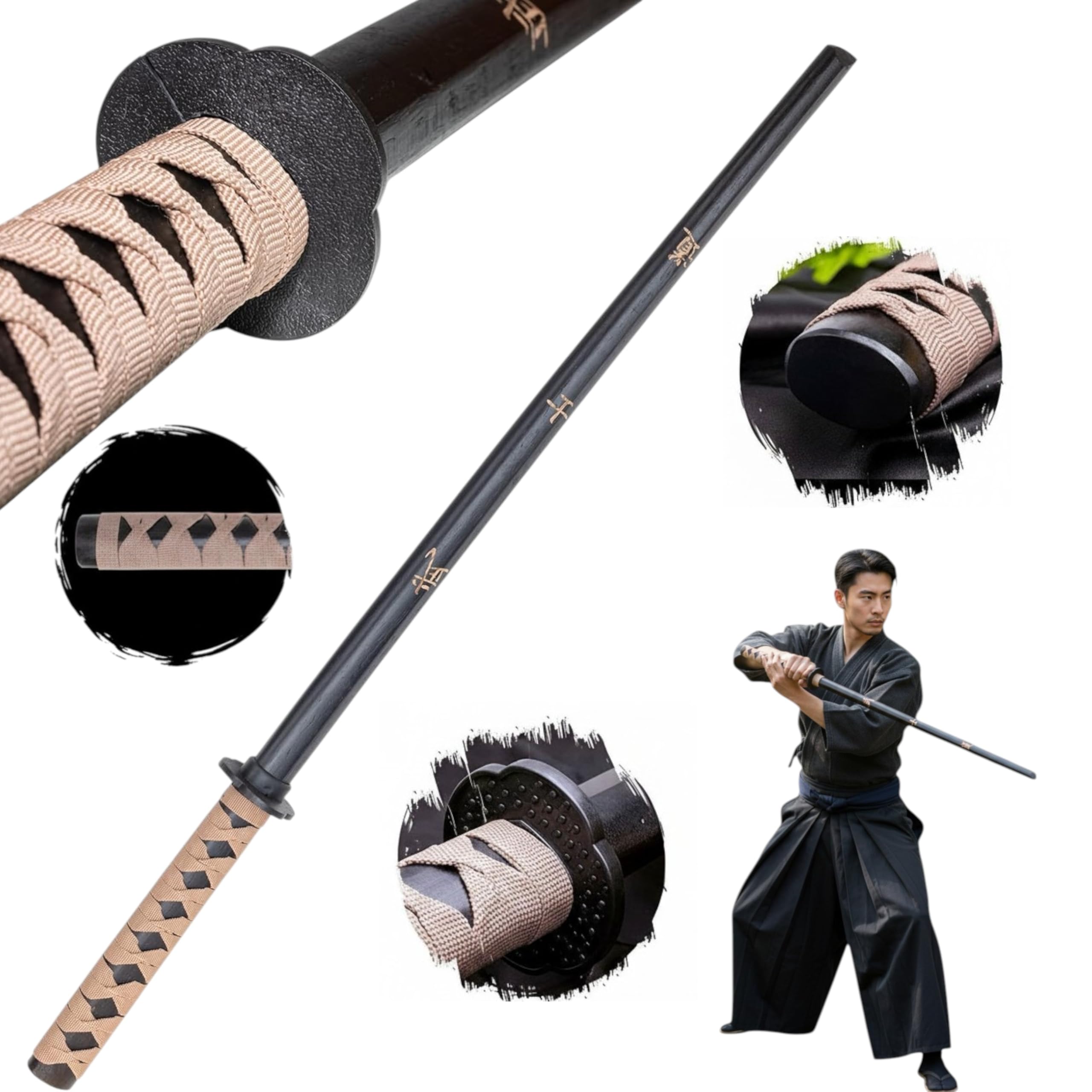 57 SPECIAL REPLICAS Dragon Bokken Katana Wooden Sword 100 cm for Training Professional (1807BS SZWARZ)