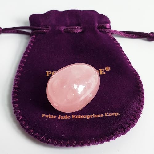 Miniatura 3 de Polar Jade Huevo de cuarzo rosa, huevo de piedra Yoni de amor rosa sin perforar para fortalecer los mucones pélvicos, tamaño pequeño (1.378 x 0.984