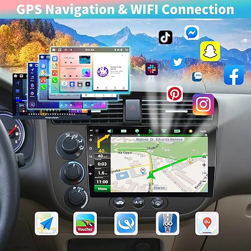 Miniatura 4 de Podofo 4G+64G Android 13 Estéreo de coche para Honda Civic 2001-2005, 9 pulgadas pantalla táctil receptor de radio de coche con Carplay inalámbrico